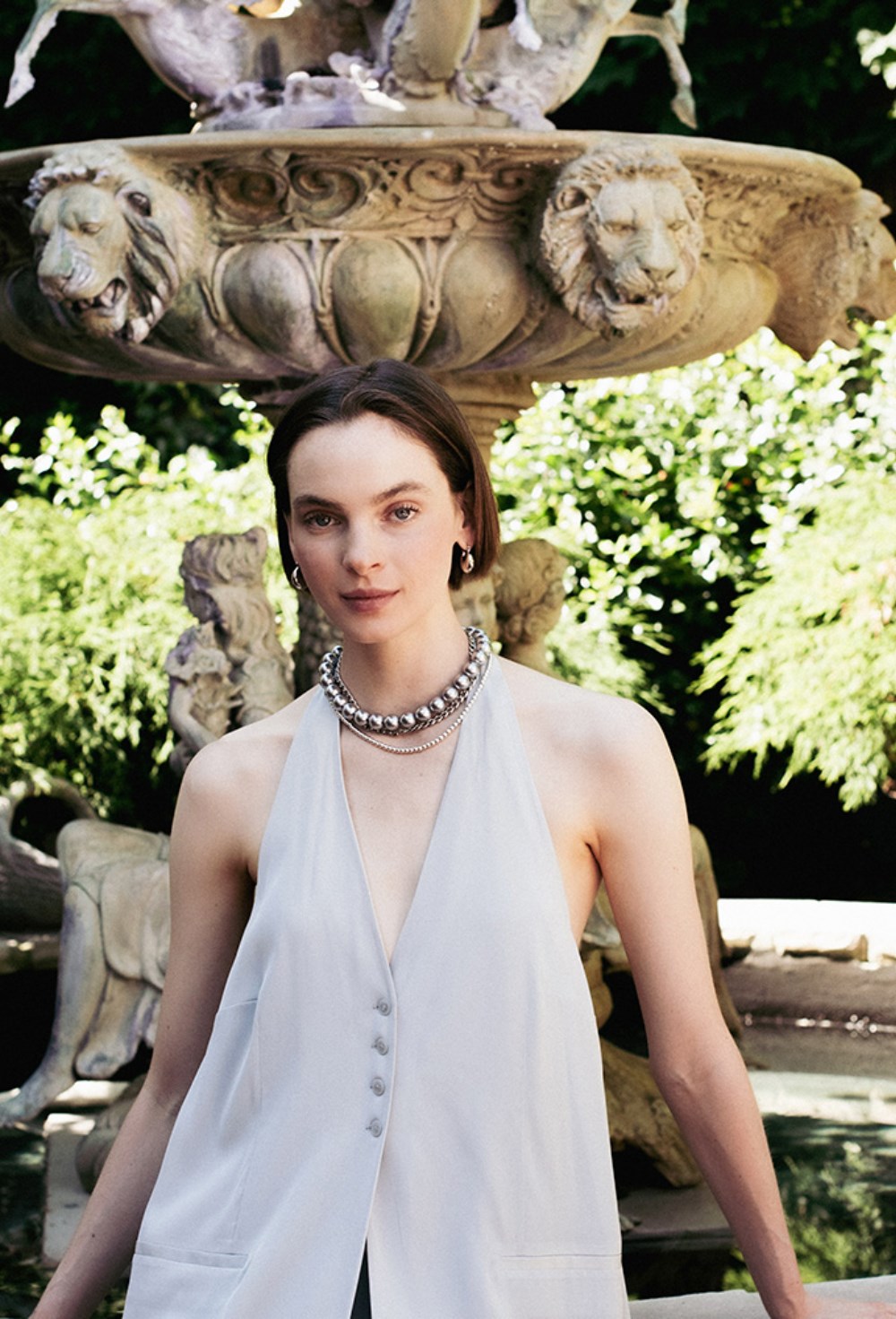 Choker from the chain Rhodium - фото 122378