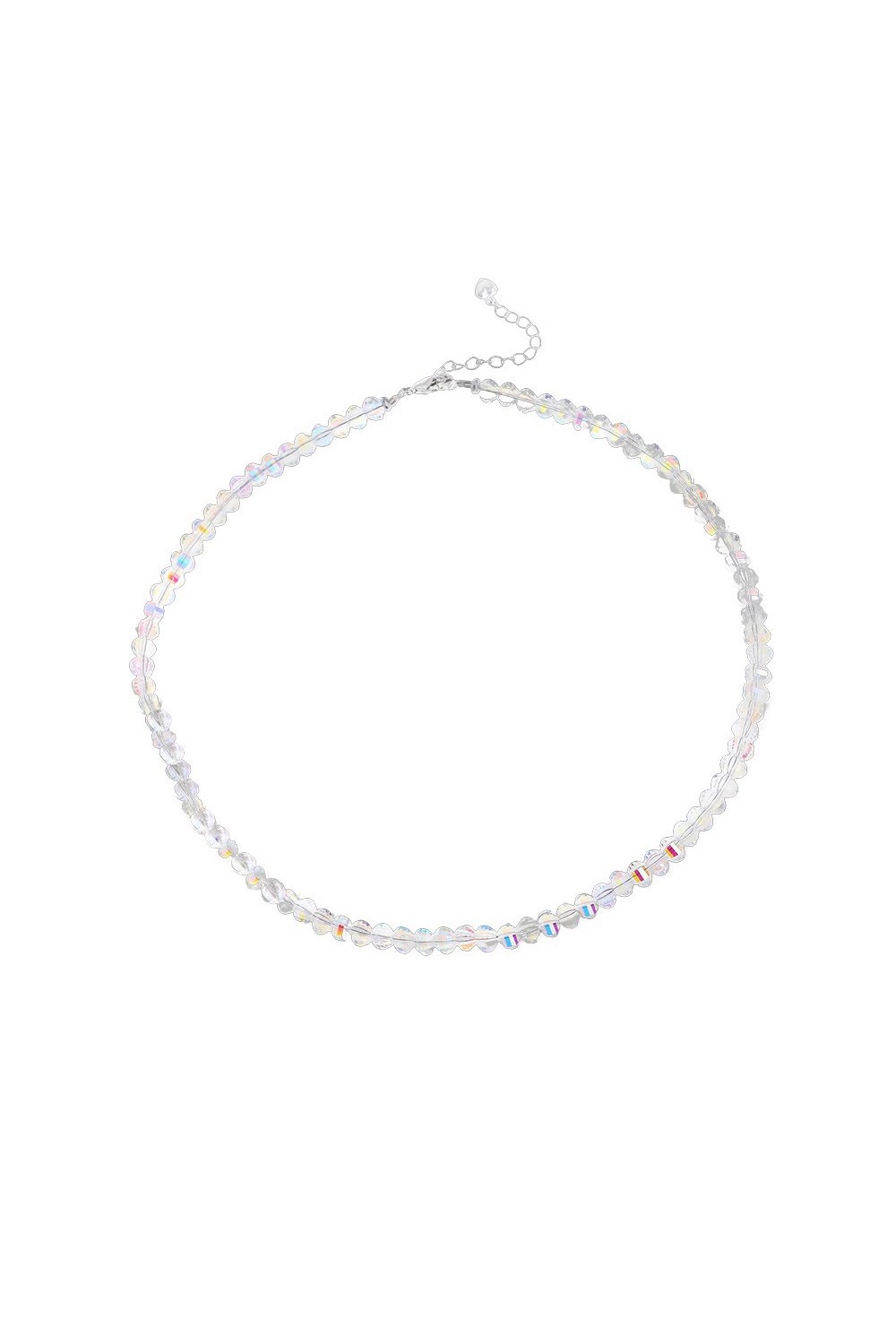Necklace made of sparkling beads Rhodium - фото 122379