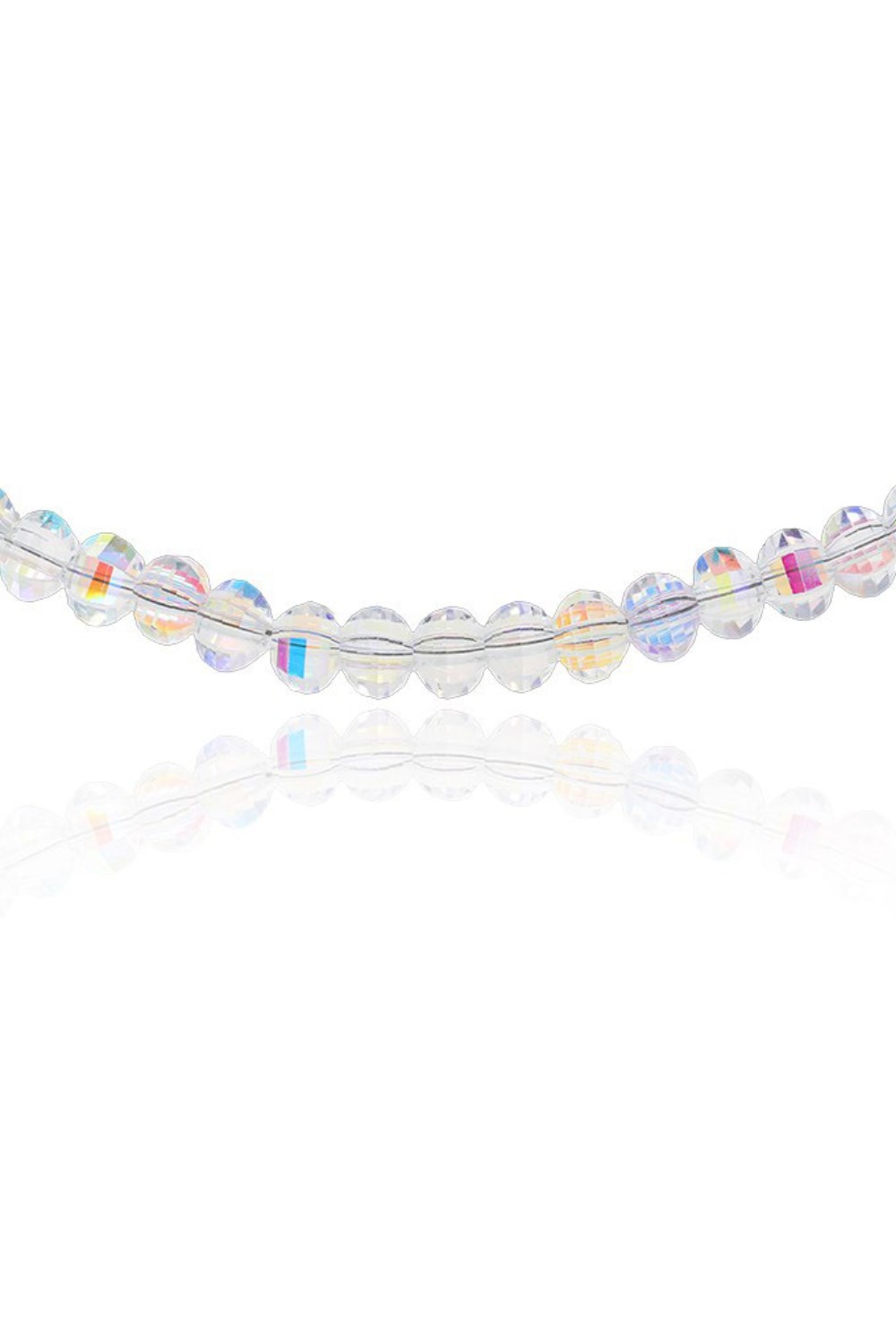 Necklace made of sparkling beads Rhodium - фото 122380