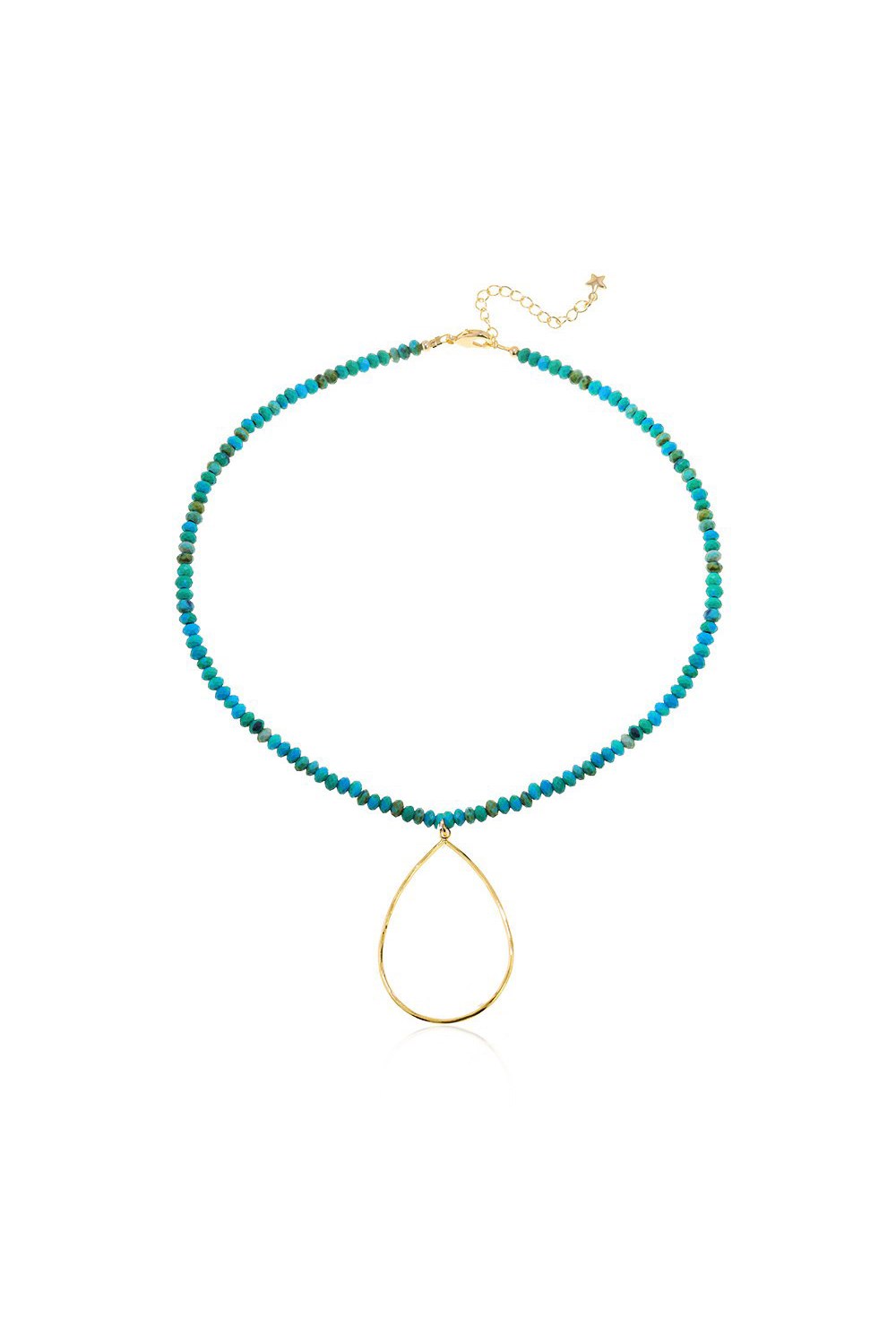 Choker with green turcvenite stones with drop pendant Gold - фото 122388