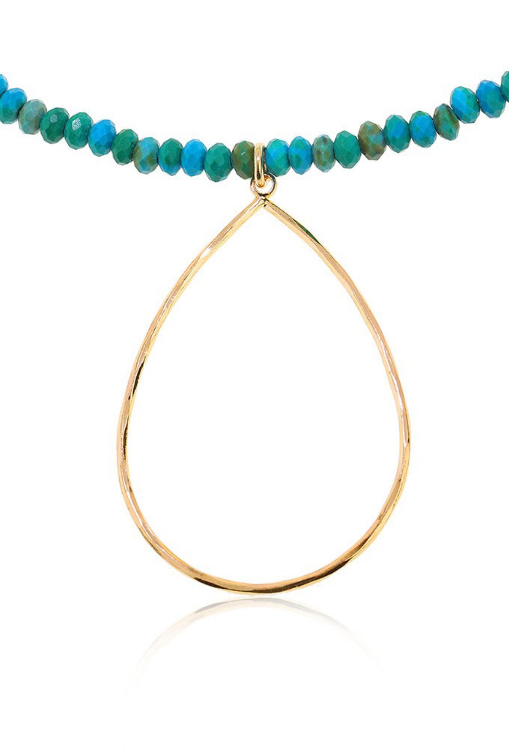 Choker with green turcvenite stones with drop pendant Gold - фото 122389