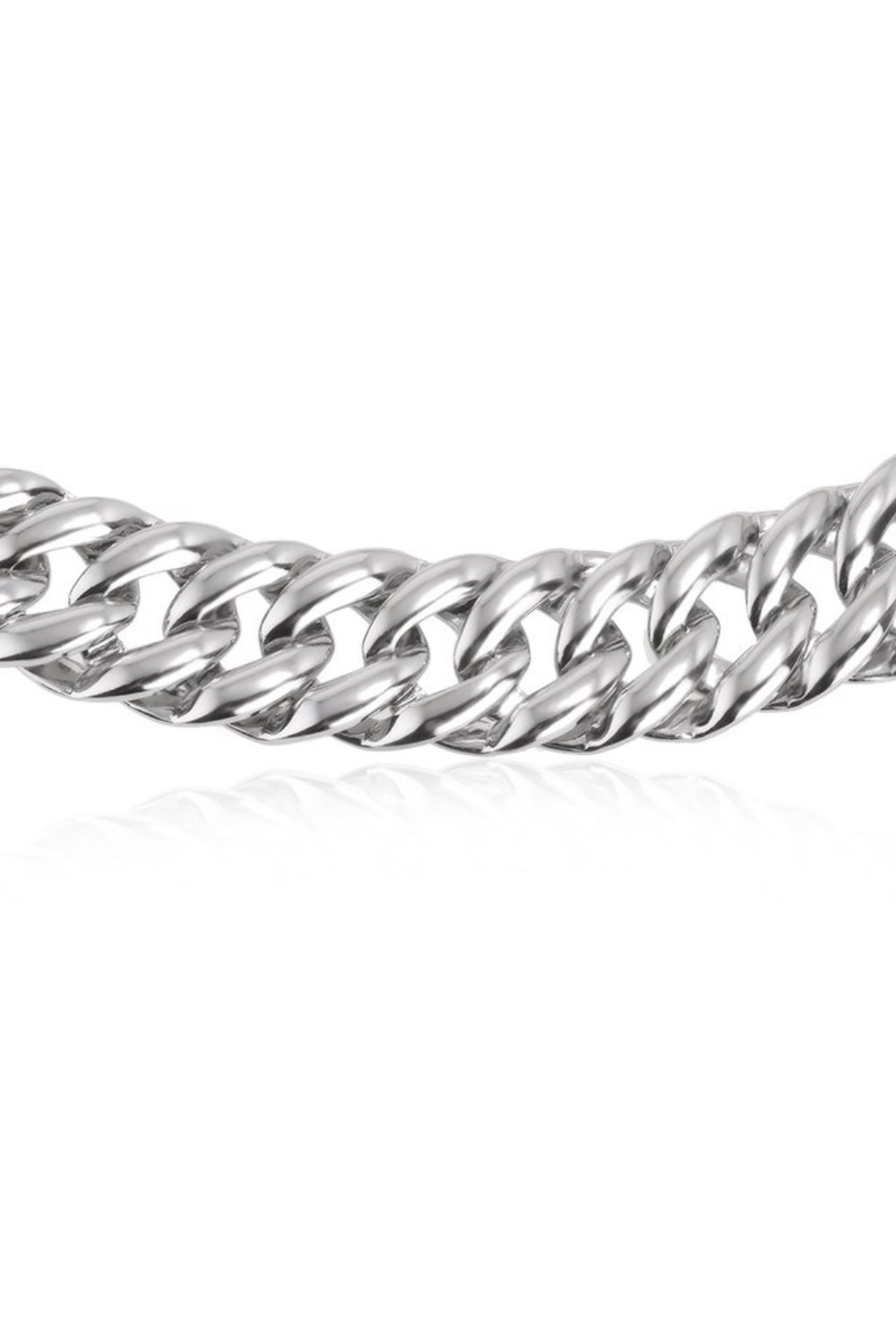 Choker-a chain with a dense weave Rhodium - фото 122410