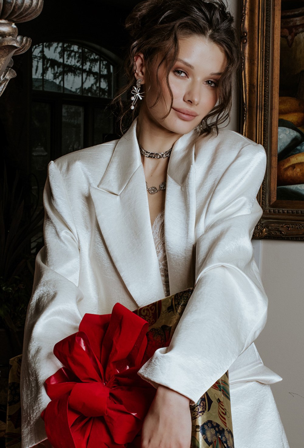 Choker-a chain with a dense weave Rhodium - фото 122411