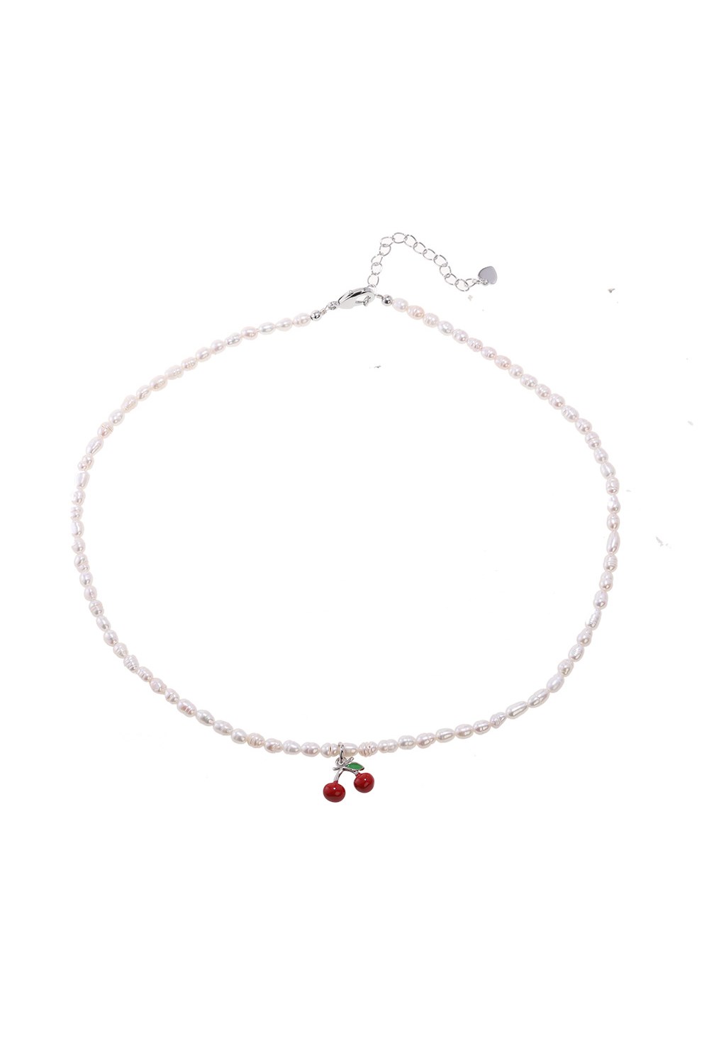 Choker with Cherry Pendant Rhodium - фото 122415