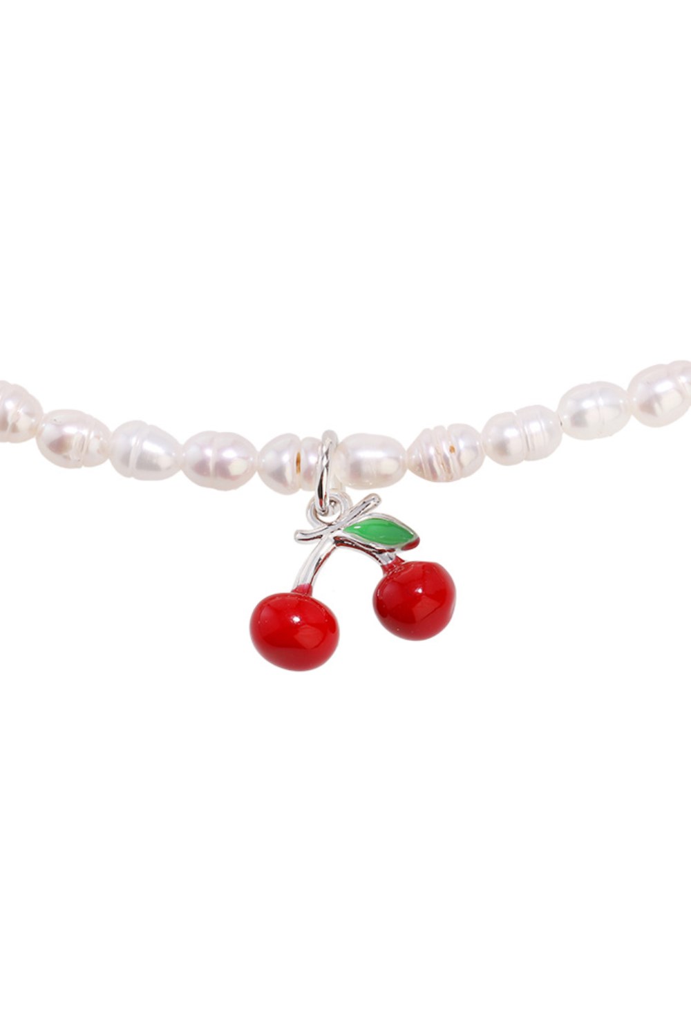 Choker with Cherry Pendant Rhodium - фото 122416