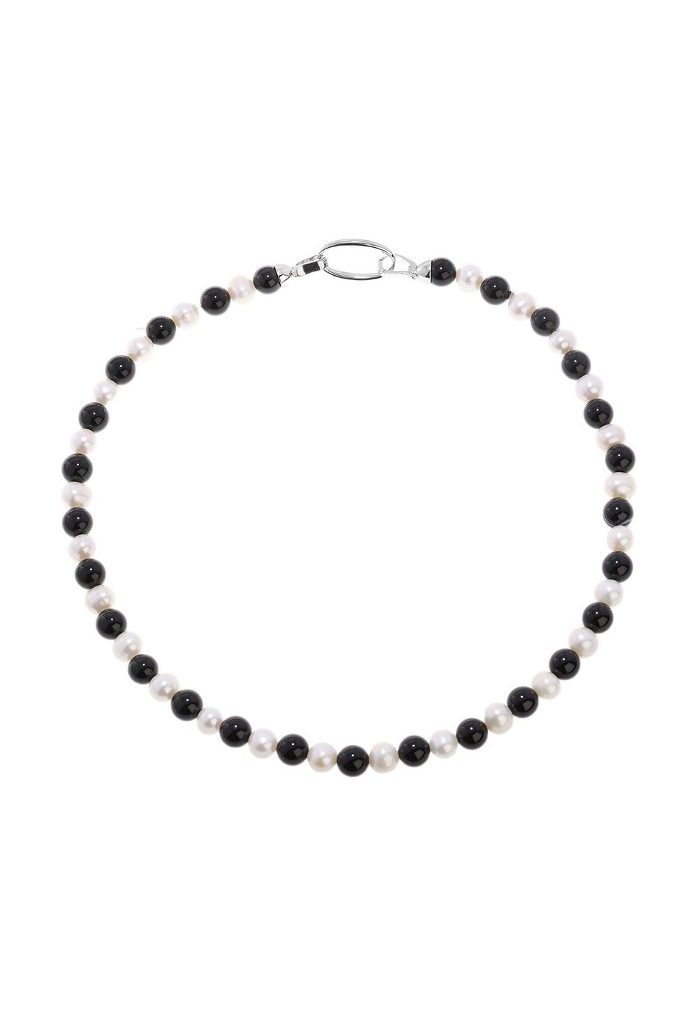 Choker made of natural Pearls and black Agate - фото 122436