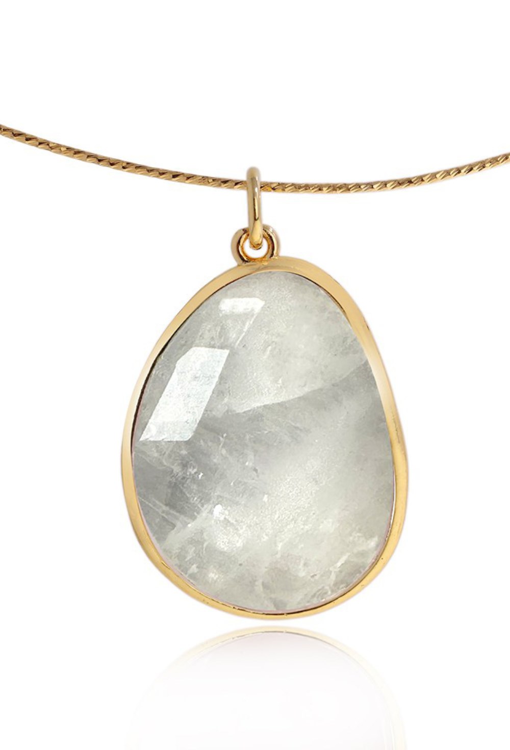 Сhoker with a rhinestone Drop pendant Gold - фото 122442