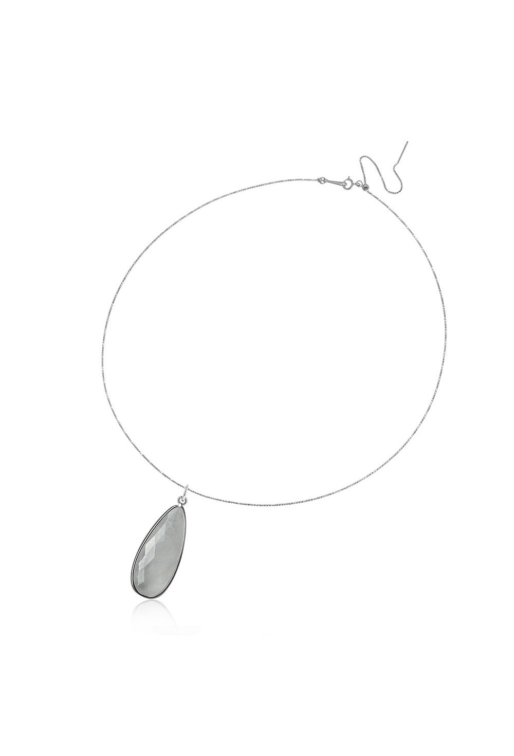 Сhoker with a rhinestone Drop pendant Rhodium - фото 122443