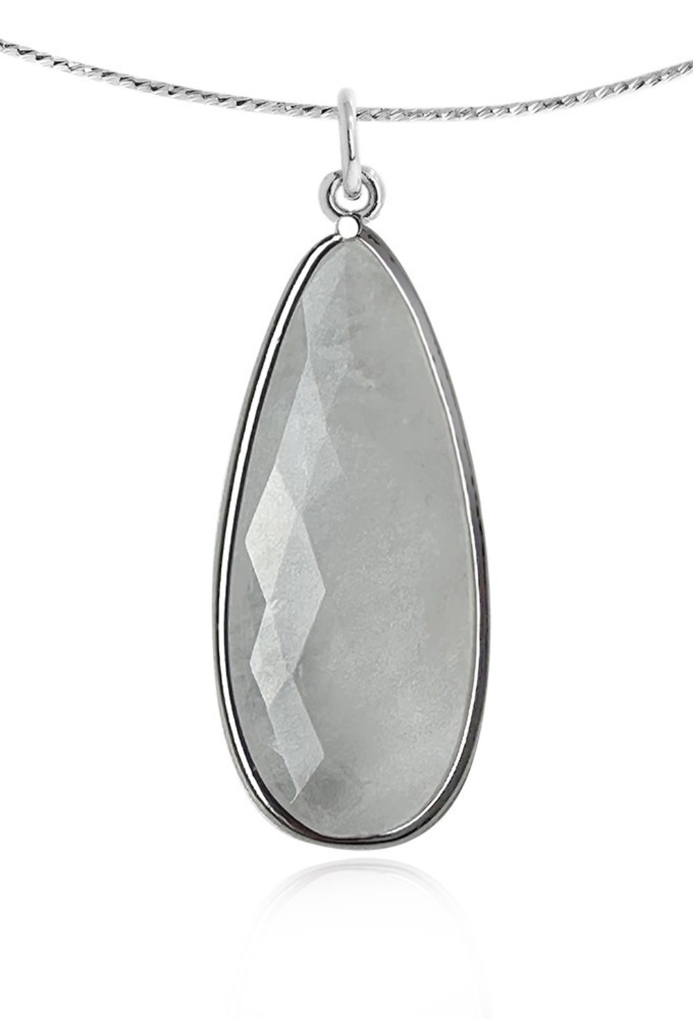 Сhoker with a rhinestone Drop pendant Rhodium - фото 122444