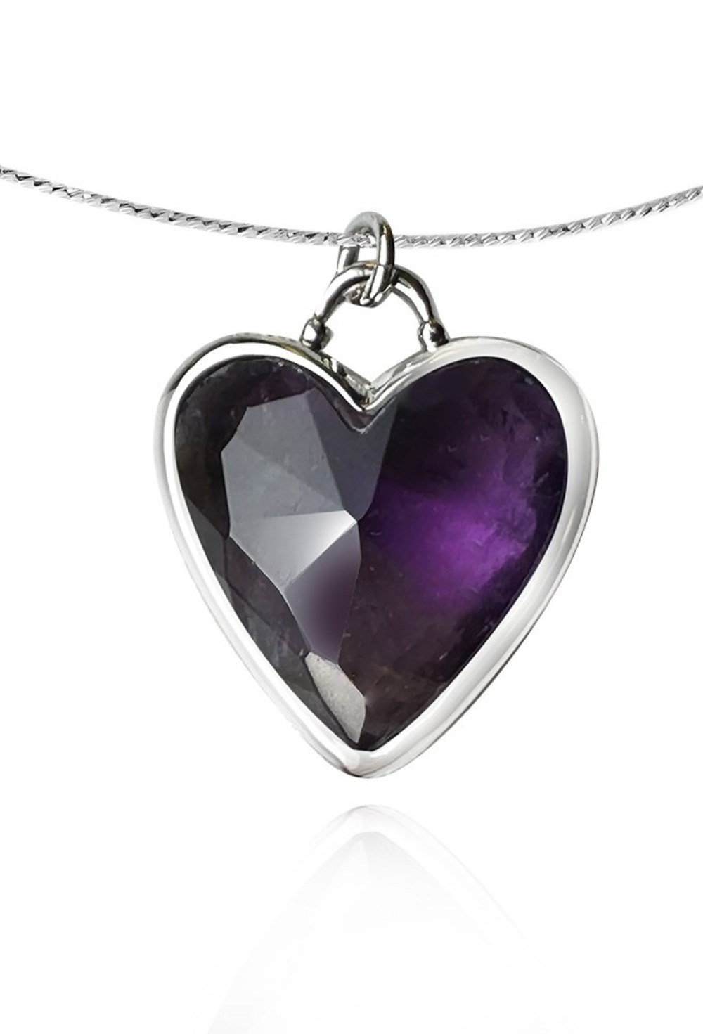 Choker with a purple amethyst Heart pendant - фото 122448