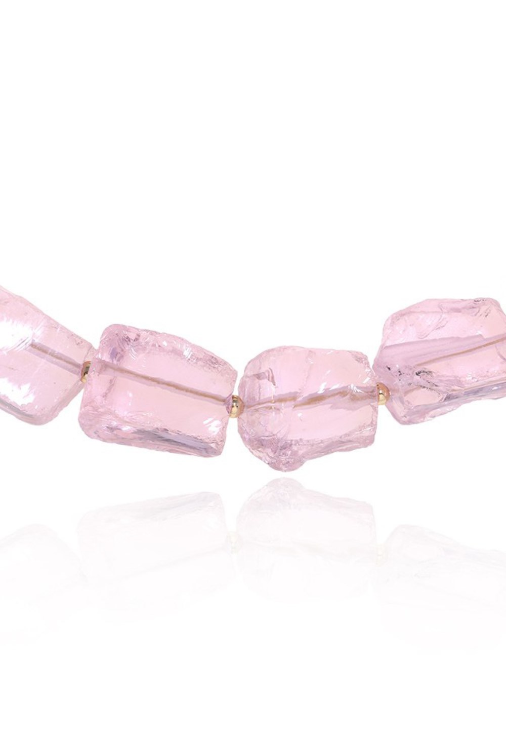 Choker made of large beads, rose quartz - фото 122450