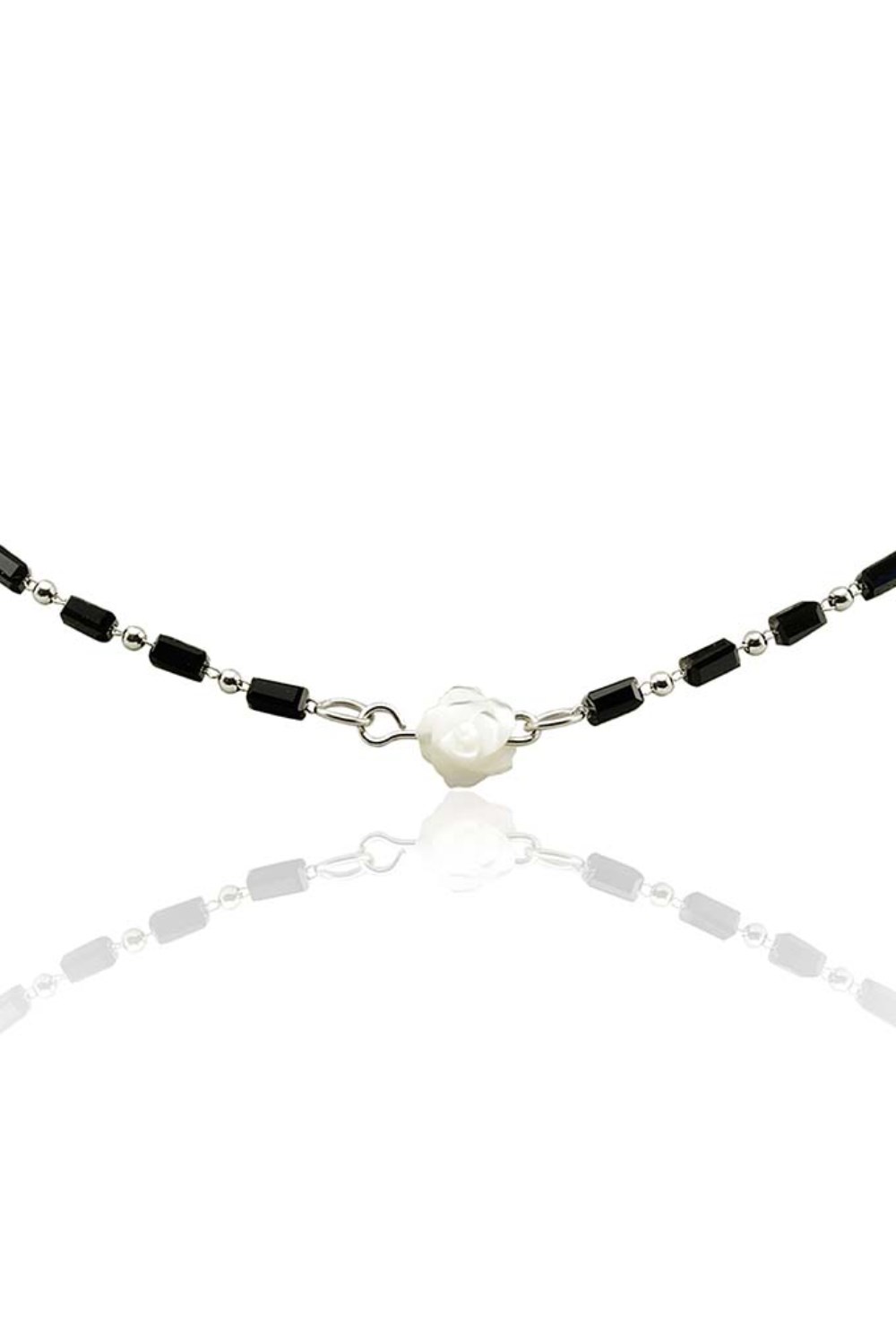 Black Agate Choker with Rose Symbol - фото 122458