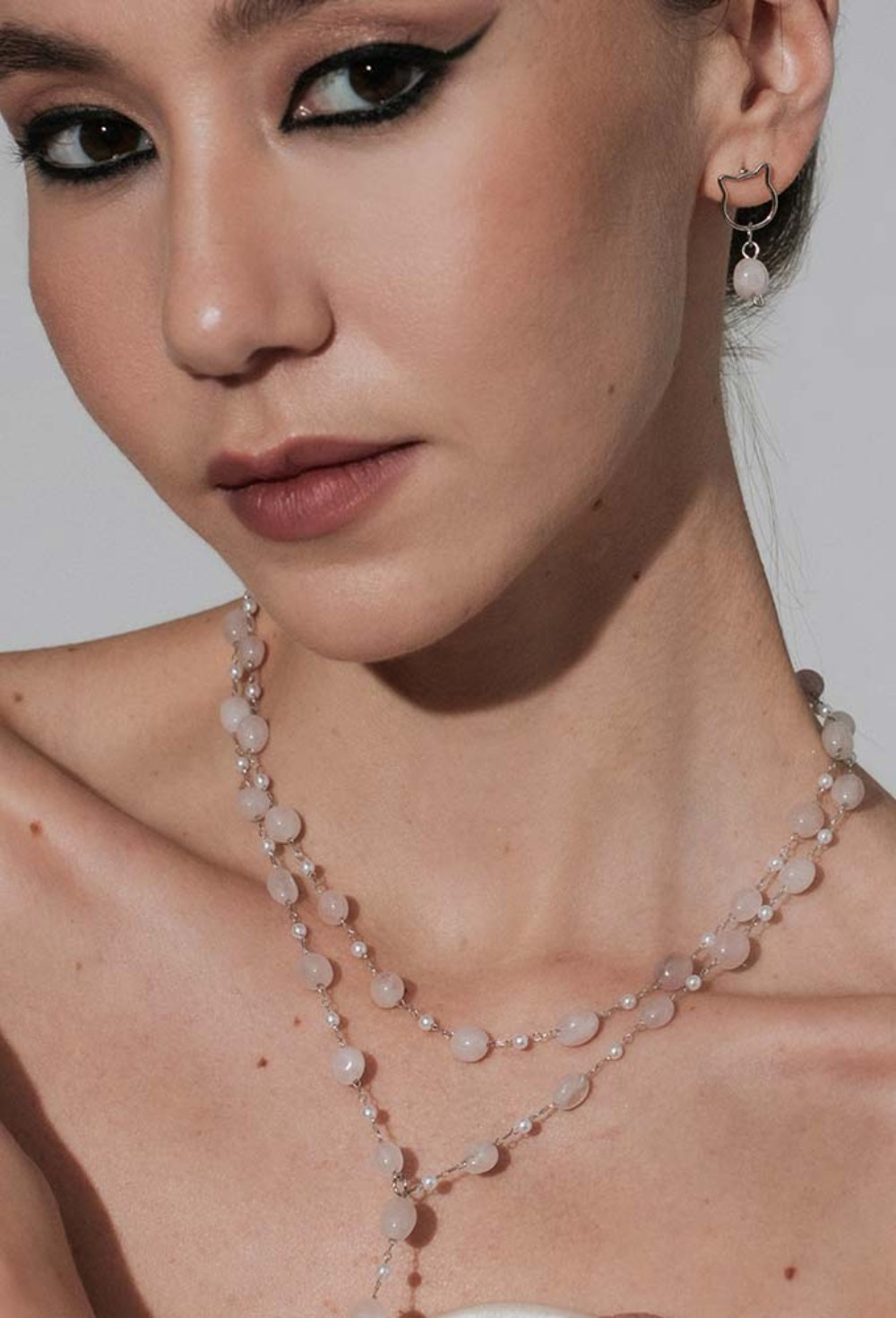 Choker Pink Quartz and Pearls - фото 122462