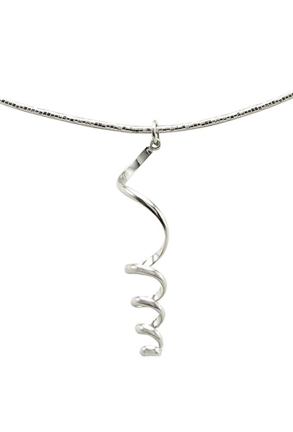 Rhodium Plated Choker with Spiral Symbol - фото 122468
