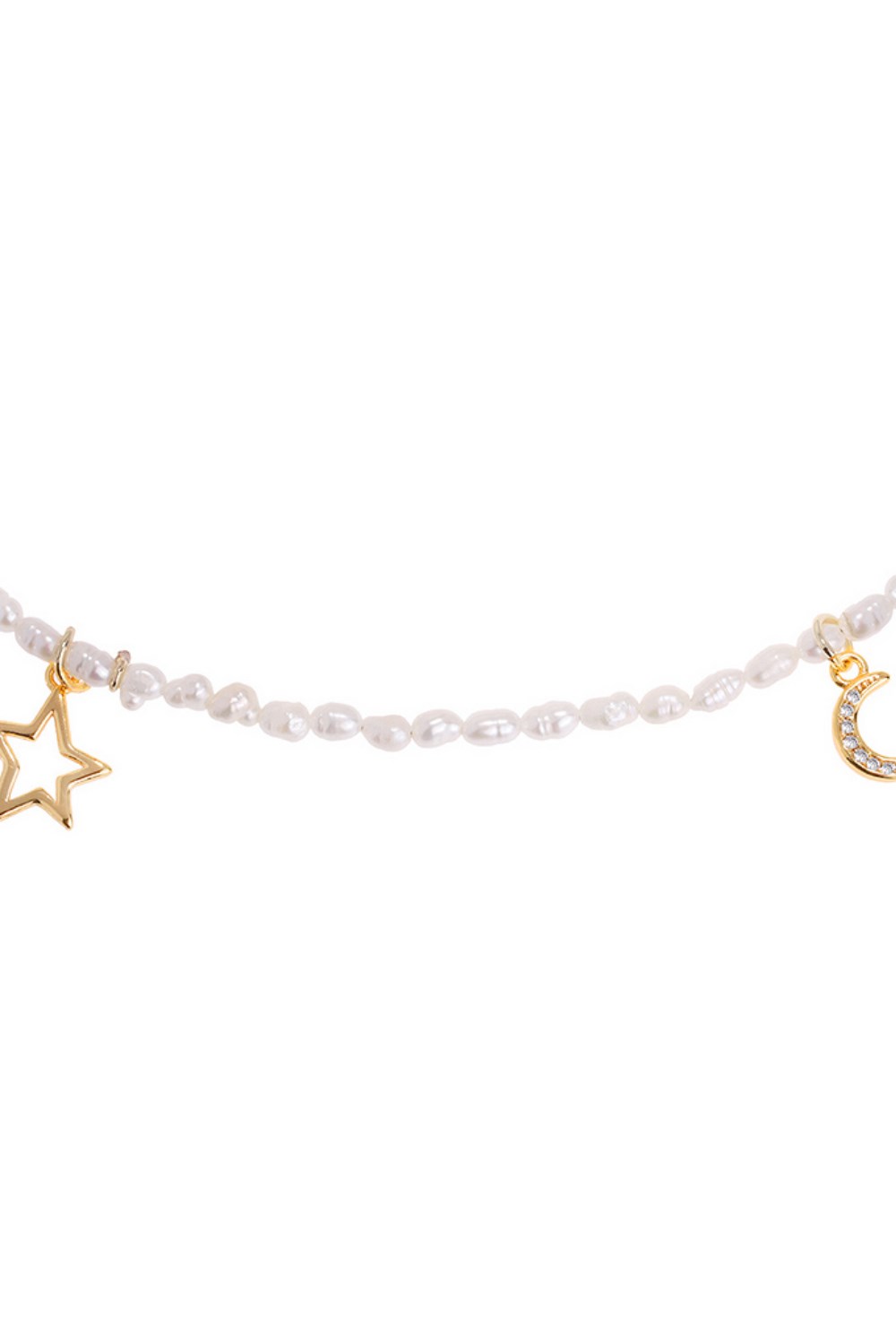 Pearl Choker with Star and Moon - фото 122471