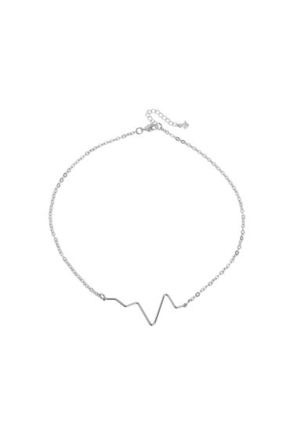 Pulse Symbol Chain Choker Rhodium - фото 122479
