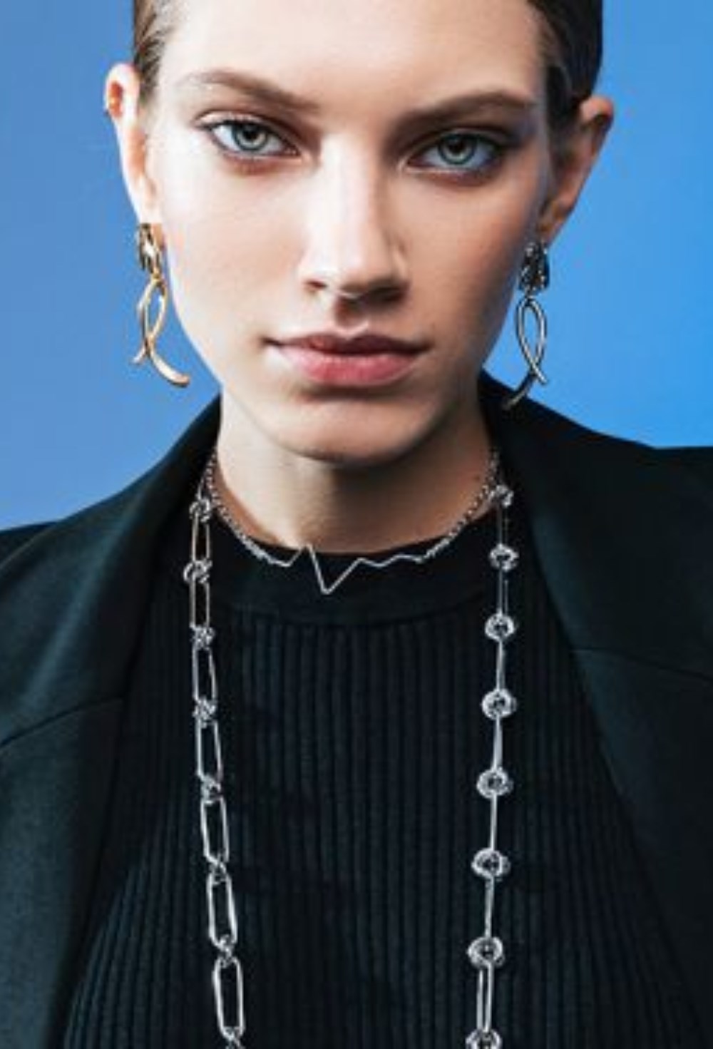 Pulse Symbol Chain Choker Rhodium - фото 122481