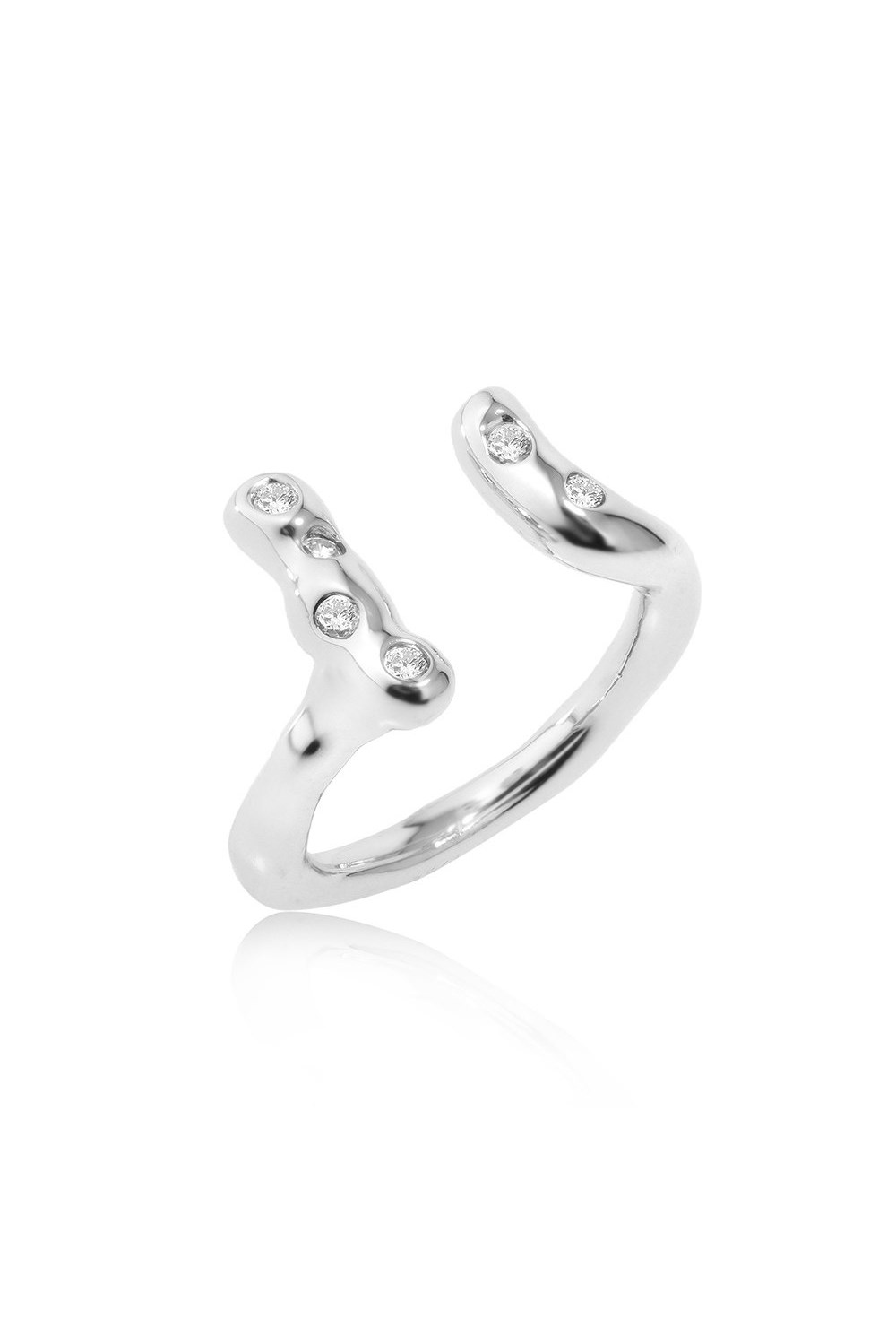 Ring with cubic Zirconia Rhodium - фото 122534