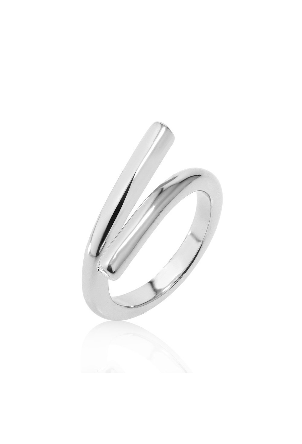 Double ring Rhodium - фото 122545