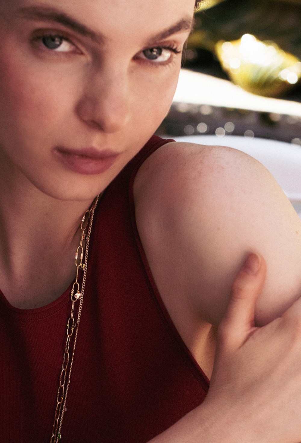 Ring with a braided chain Gold - фото 122555