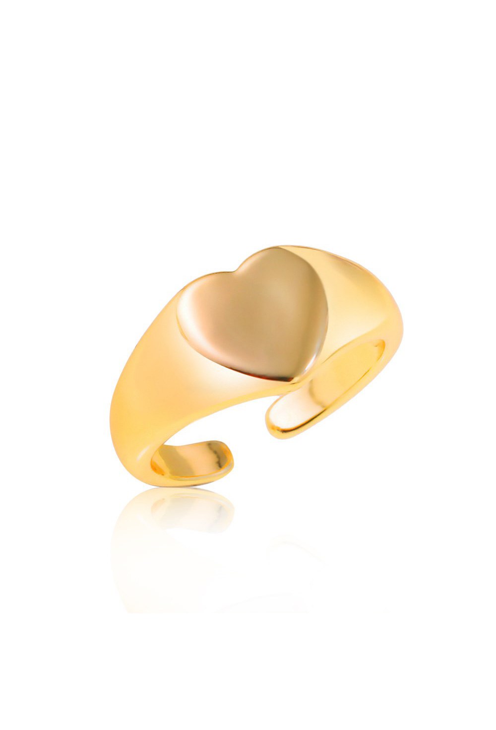 Signet ring with a heart symbol Gold - фото 122558