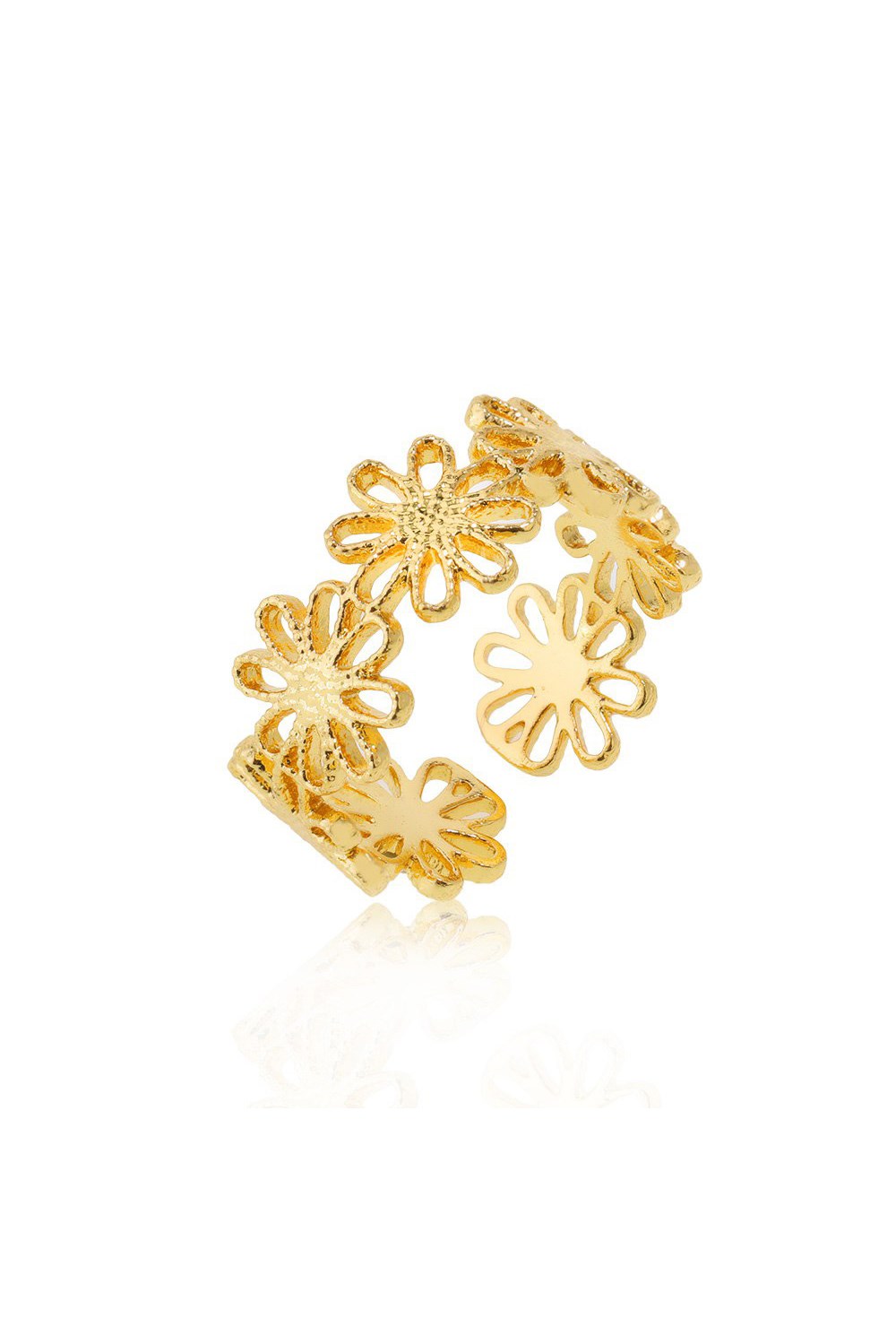 Golden ring with a Daisy symbol - фото 122568