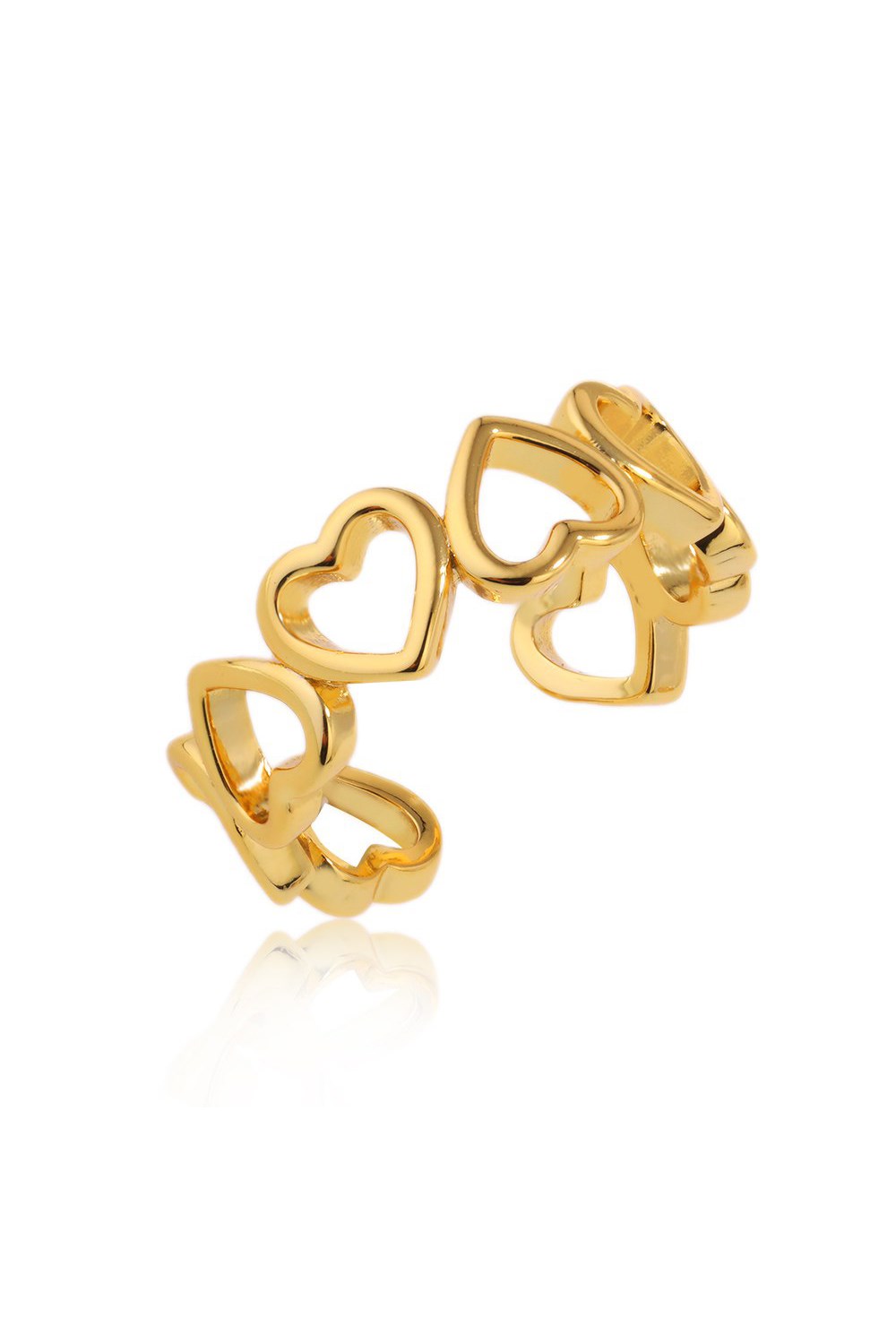 Ring with micro hearts Gold - фото 122592