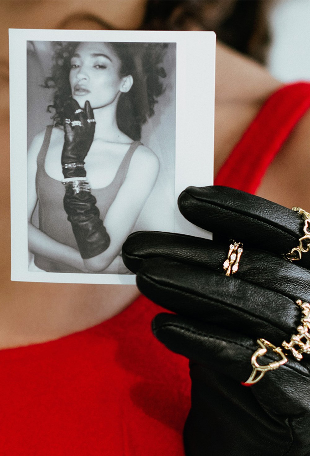 Ring with micro hearts Rhodium - фото 122596