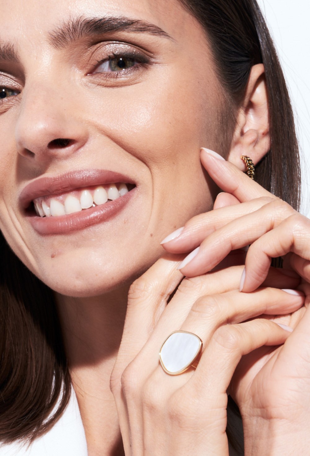 Asymmetrical signet ring Gold - фото 122629