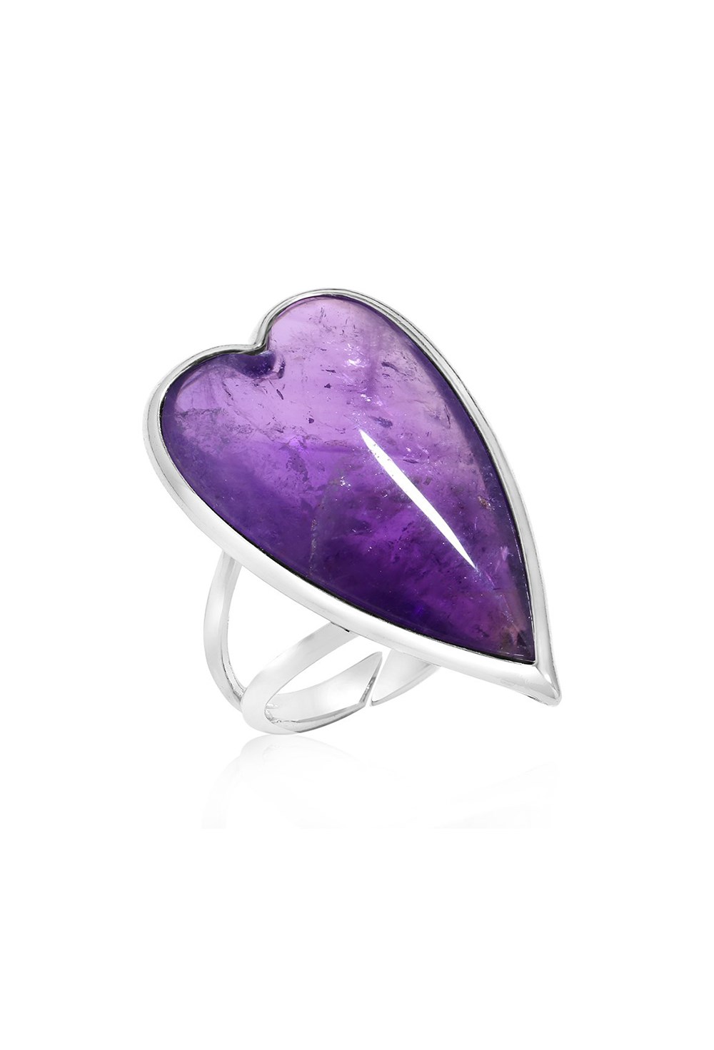 Purple Amethyst Heart Ring - фото 122645