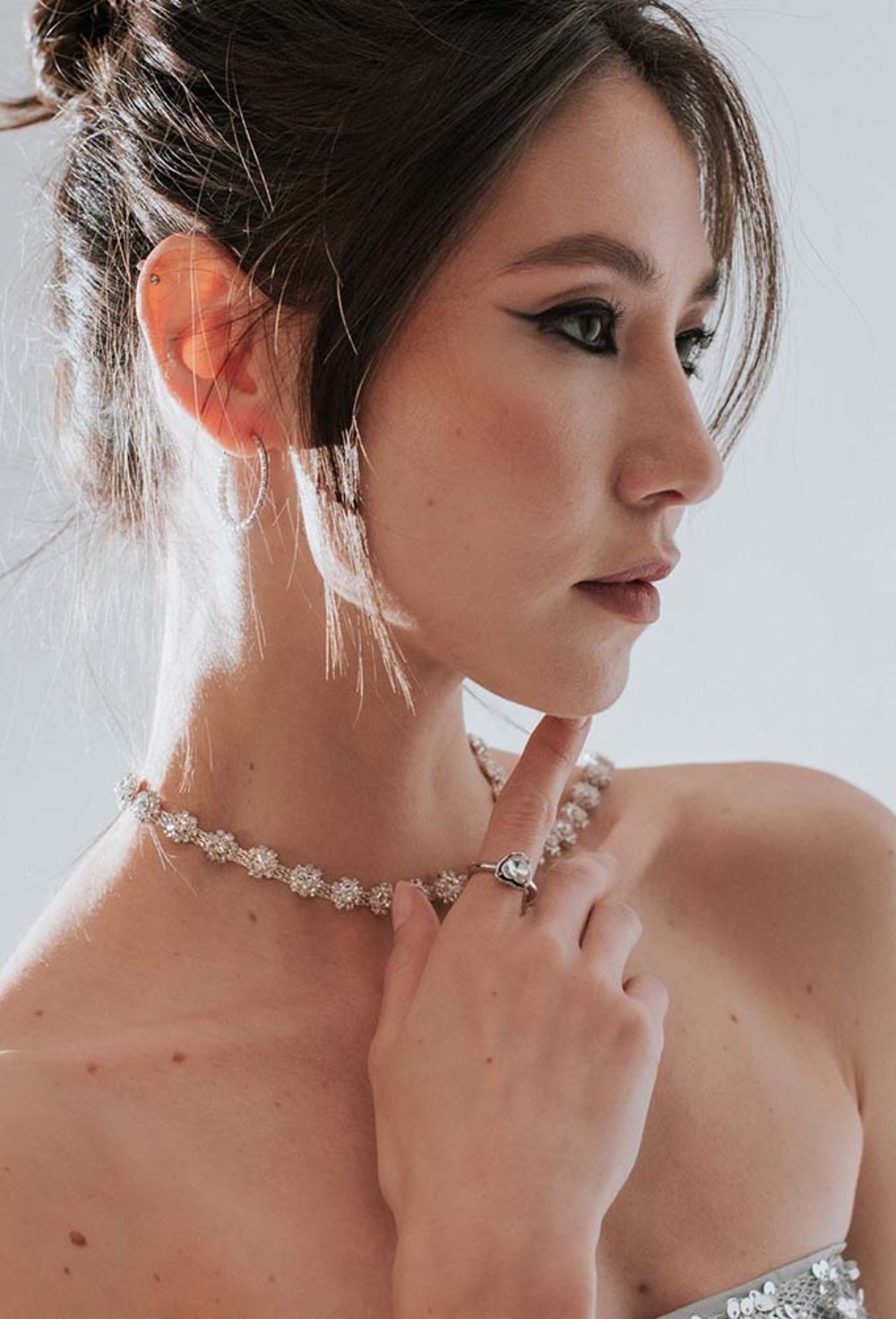 Heart Zirconia Rhodium Ring - фото 122660