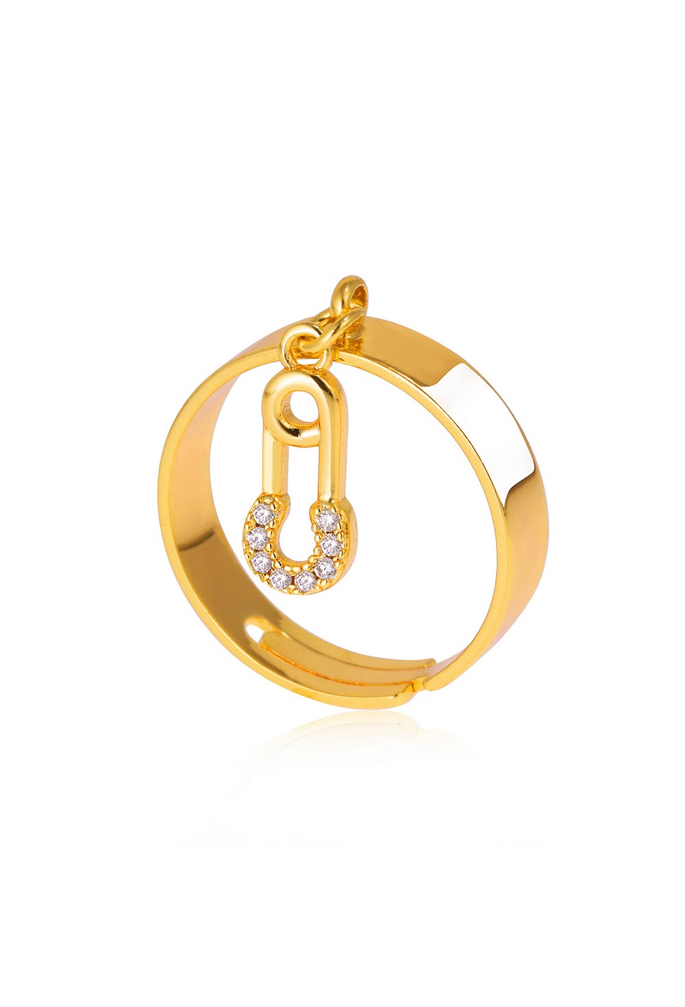 Gold Ring with Pin Charm - фото 122665