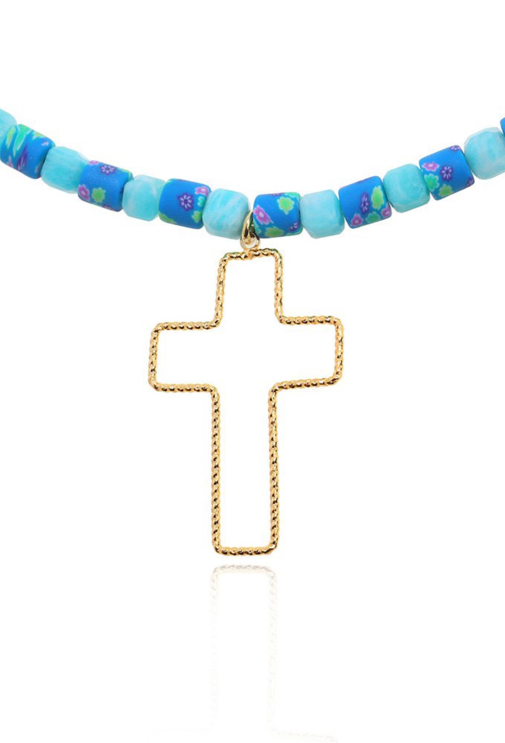 Necklace made of blue amazonite - фото 122718