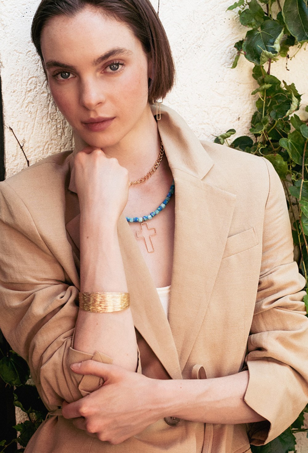 Necklace made of blue amazonite - фото 122719