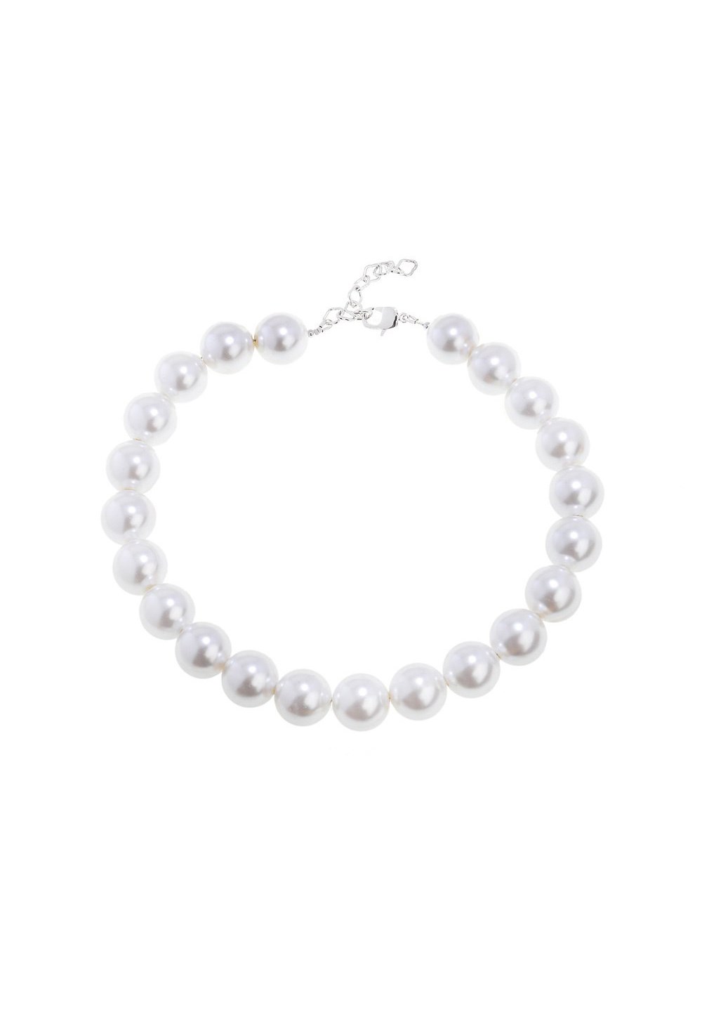 Necklace made of artificial grey pearls - фото 122723