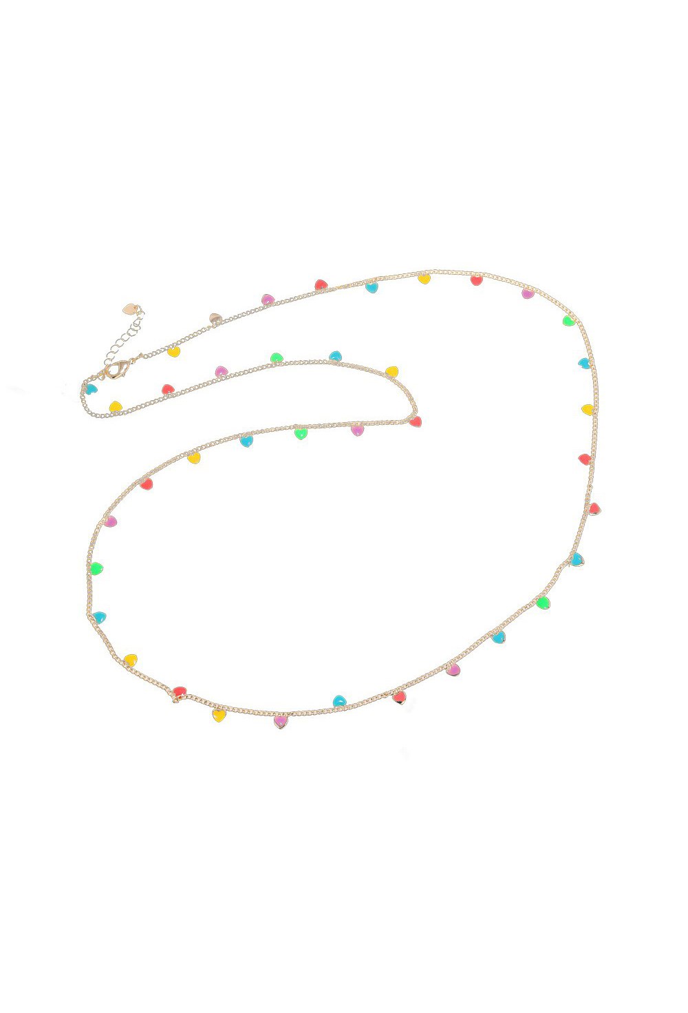 Necklace with multicolored hearts - фото 122735