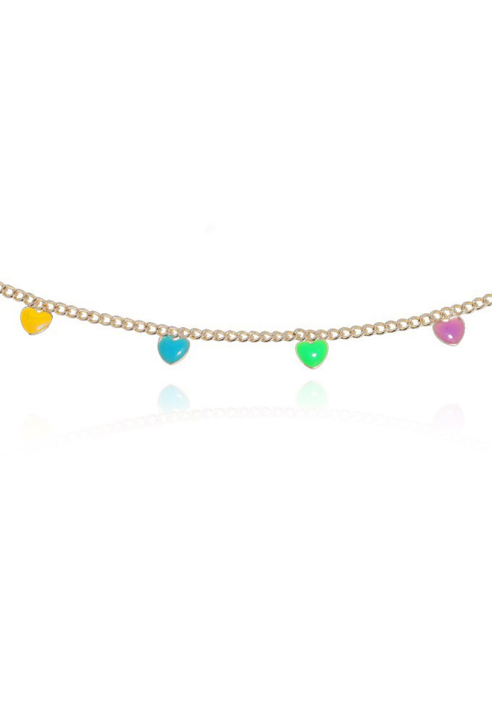 Necklace with multicolored hearts - фото 122736