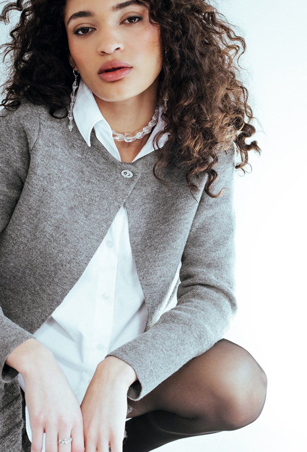 Double-row necklace with Rock crystal - фото 122755