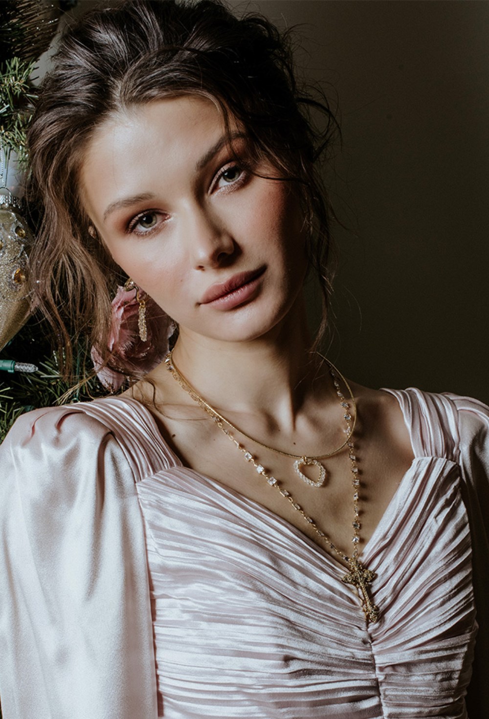 Necklace with Crystal Heart - фото 122761