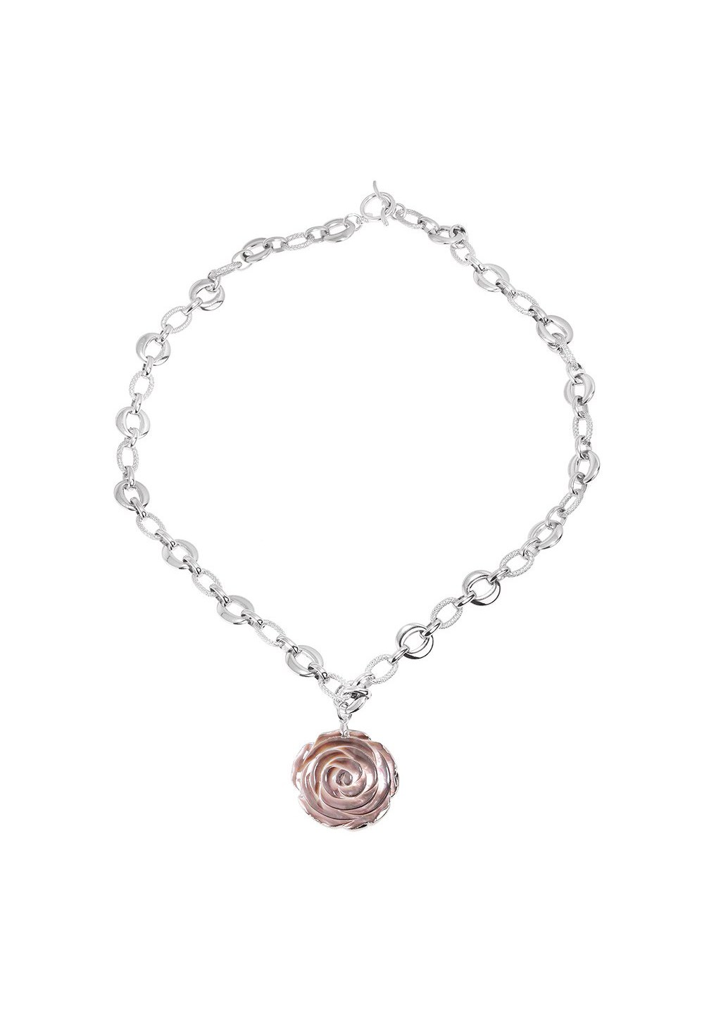 Necklace made of a combined chain and a rose - фото 122767