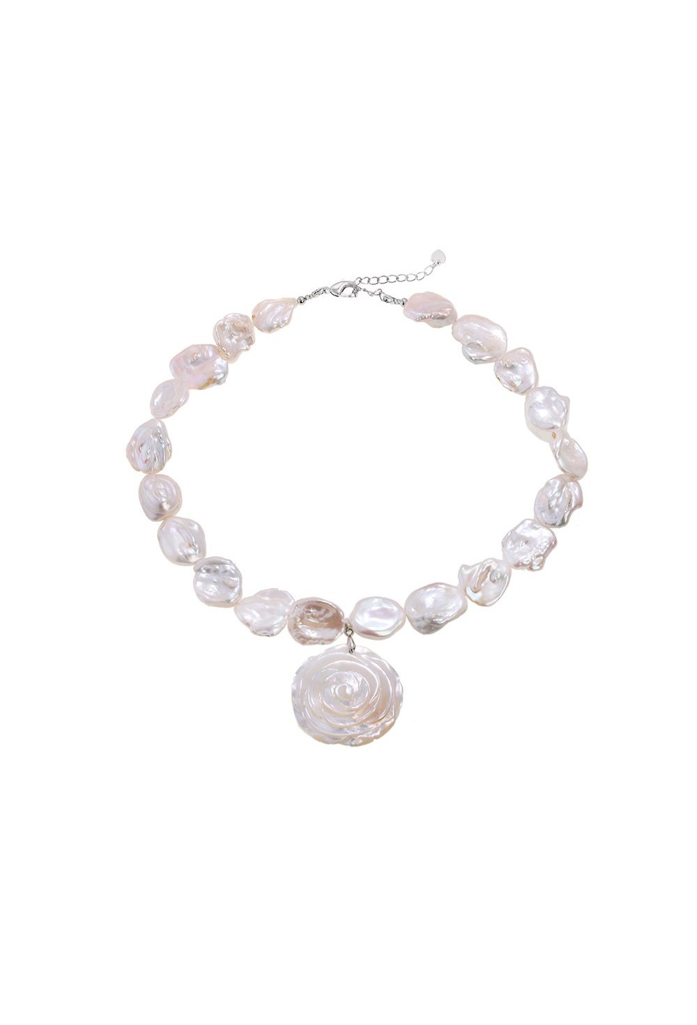 Baroque Pearl Necklace with Rose - фото 122770