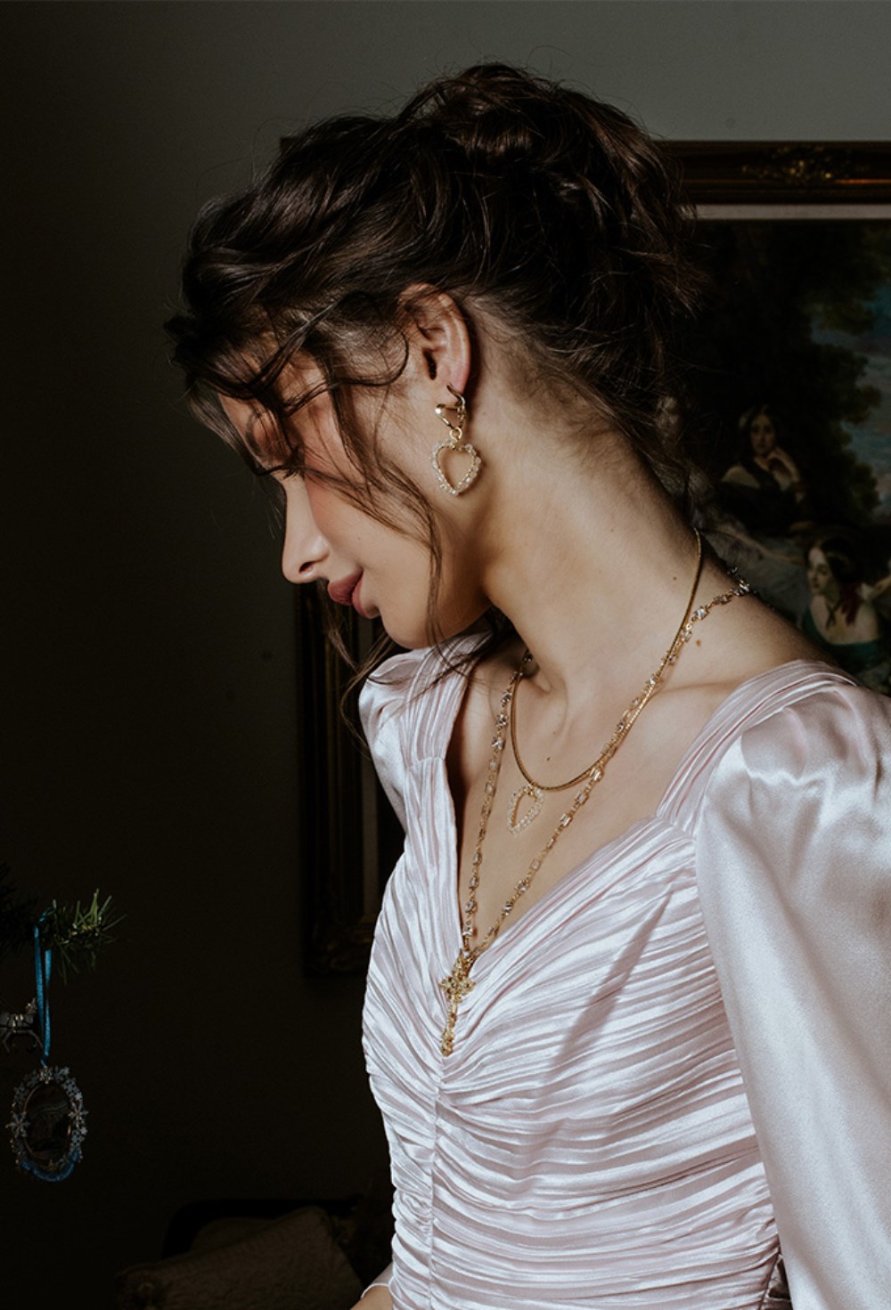 Necklace with Crystal Heart - фото 122775