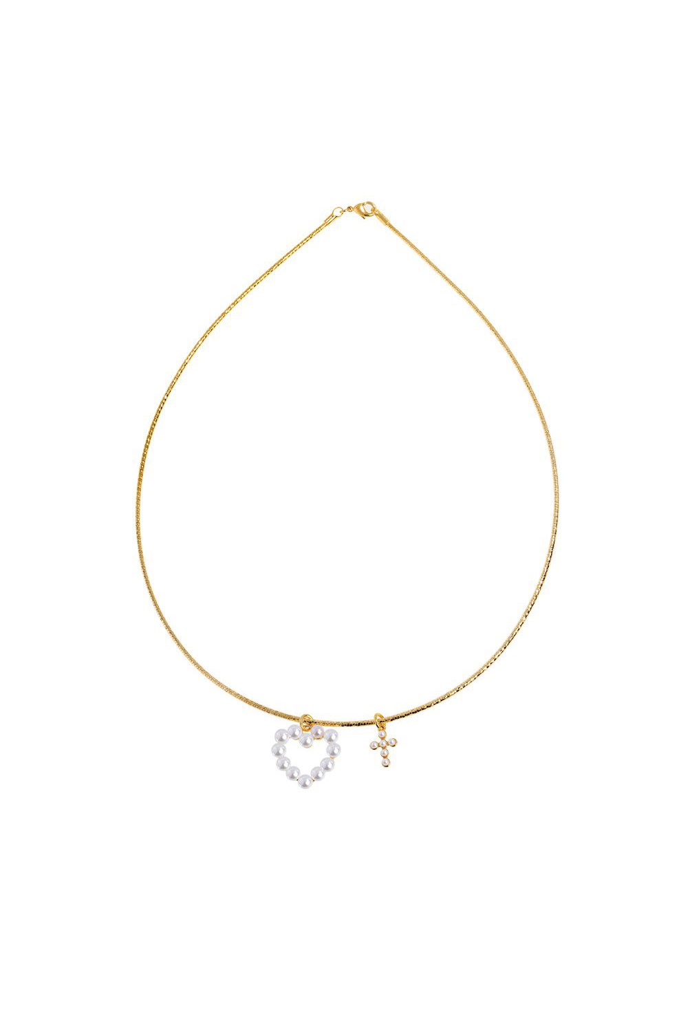 Necklace with Heart and Cross - фото 122776