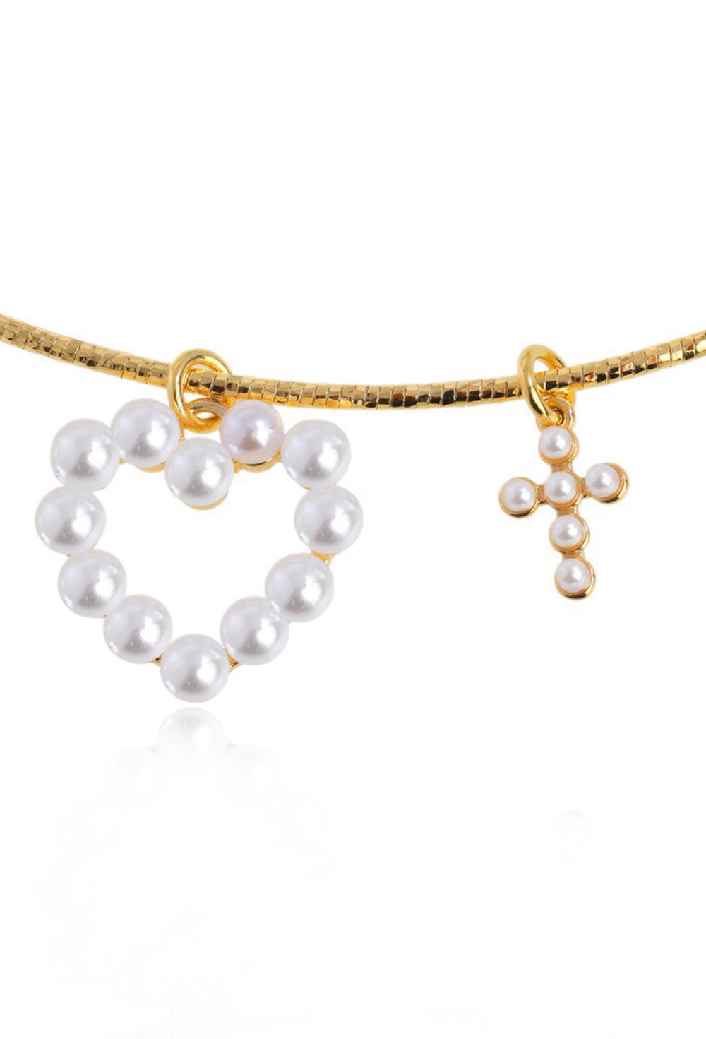 Necklace with Heart and Cross - фото 122777