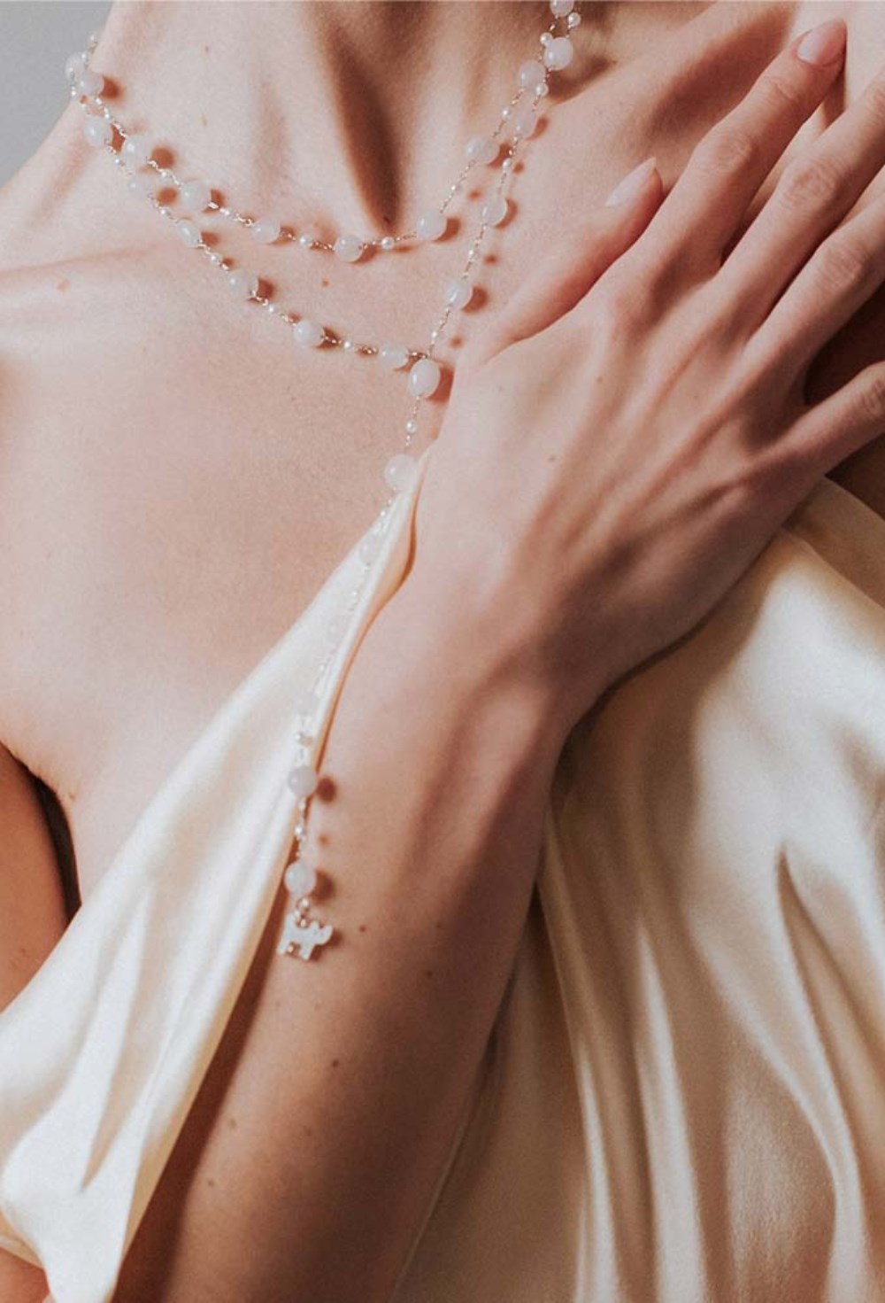 Rosary Necklace Black Agate - фото 122840