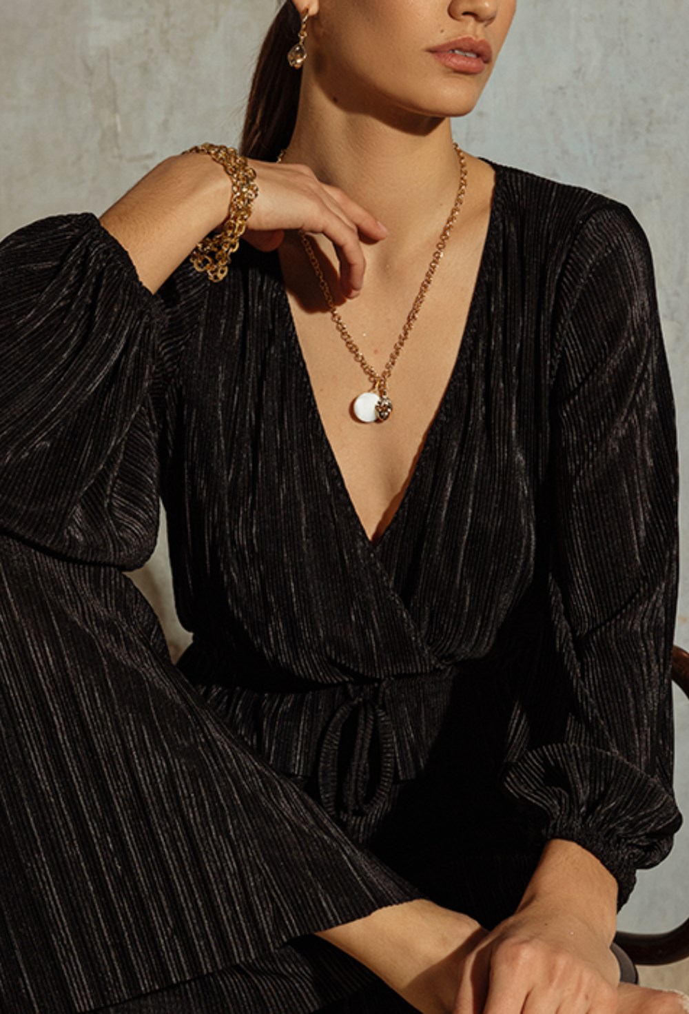 Multilayer Gold Five Rows Necklace - фото 122873