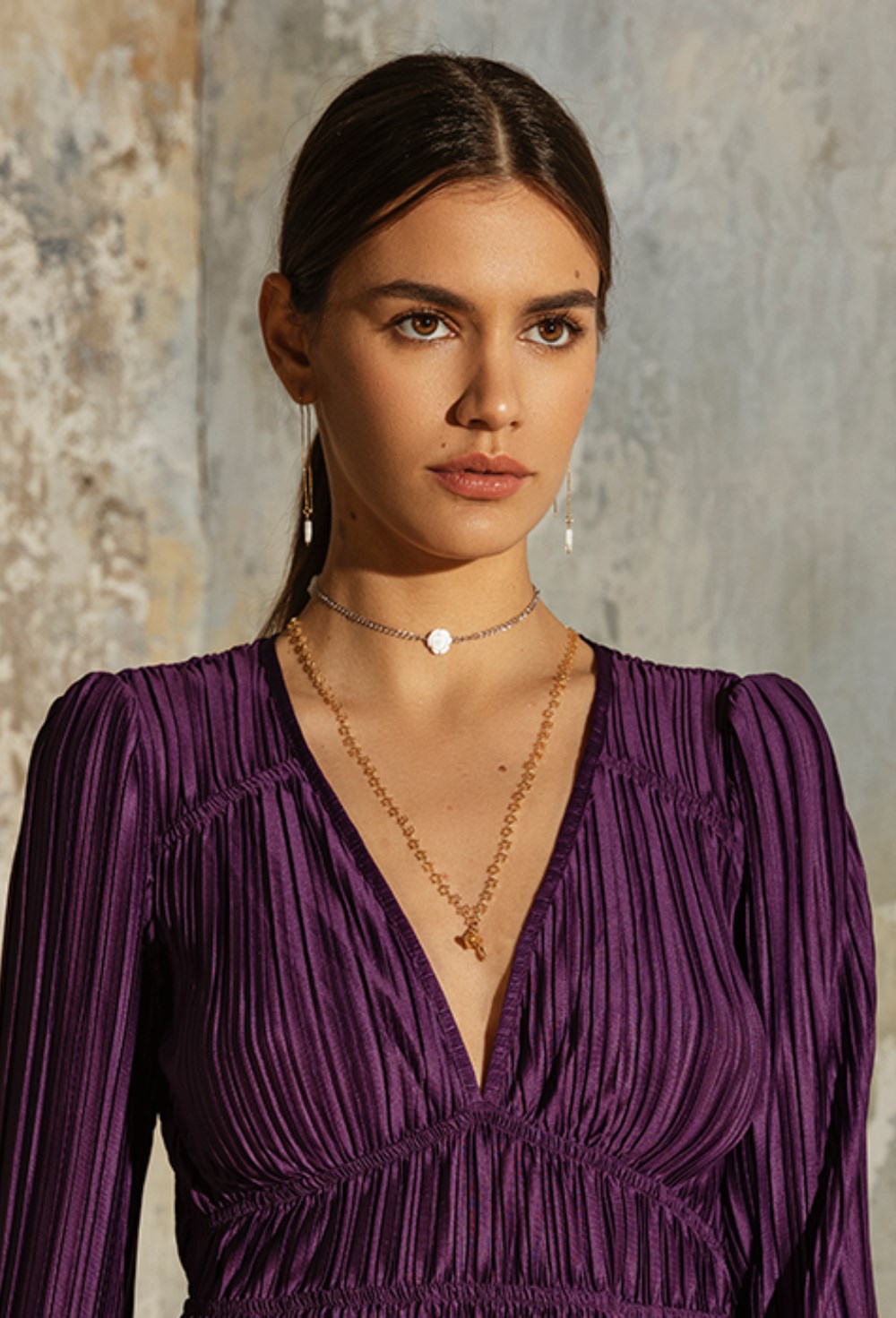 Long Gold Necklace with Gold - фото 122876