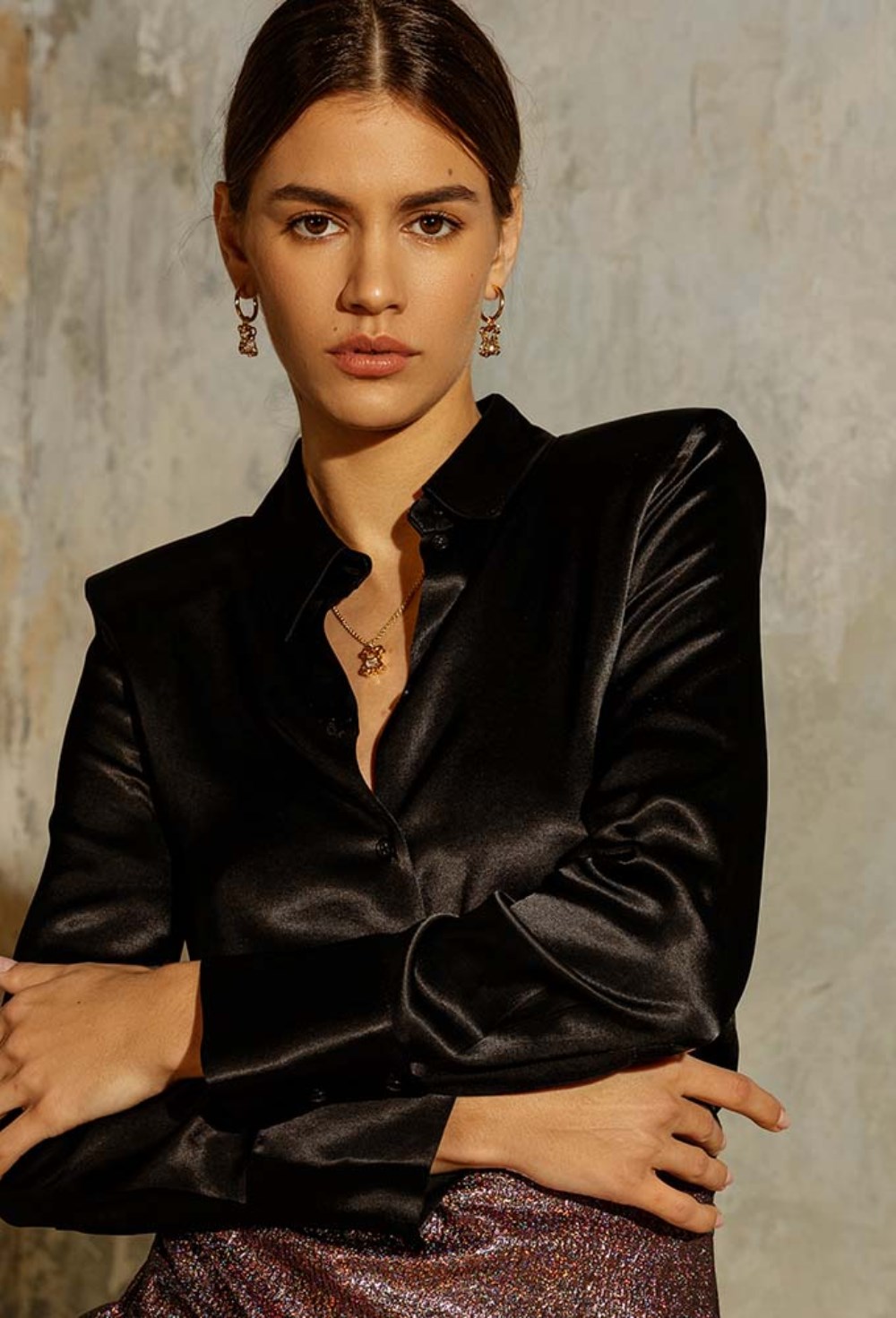 Round Mother of Pearls Gold Necklace - фото 122890