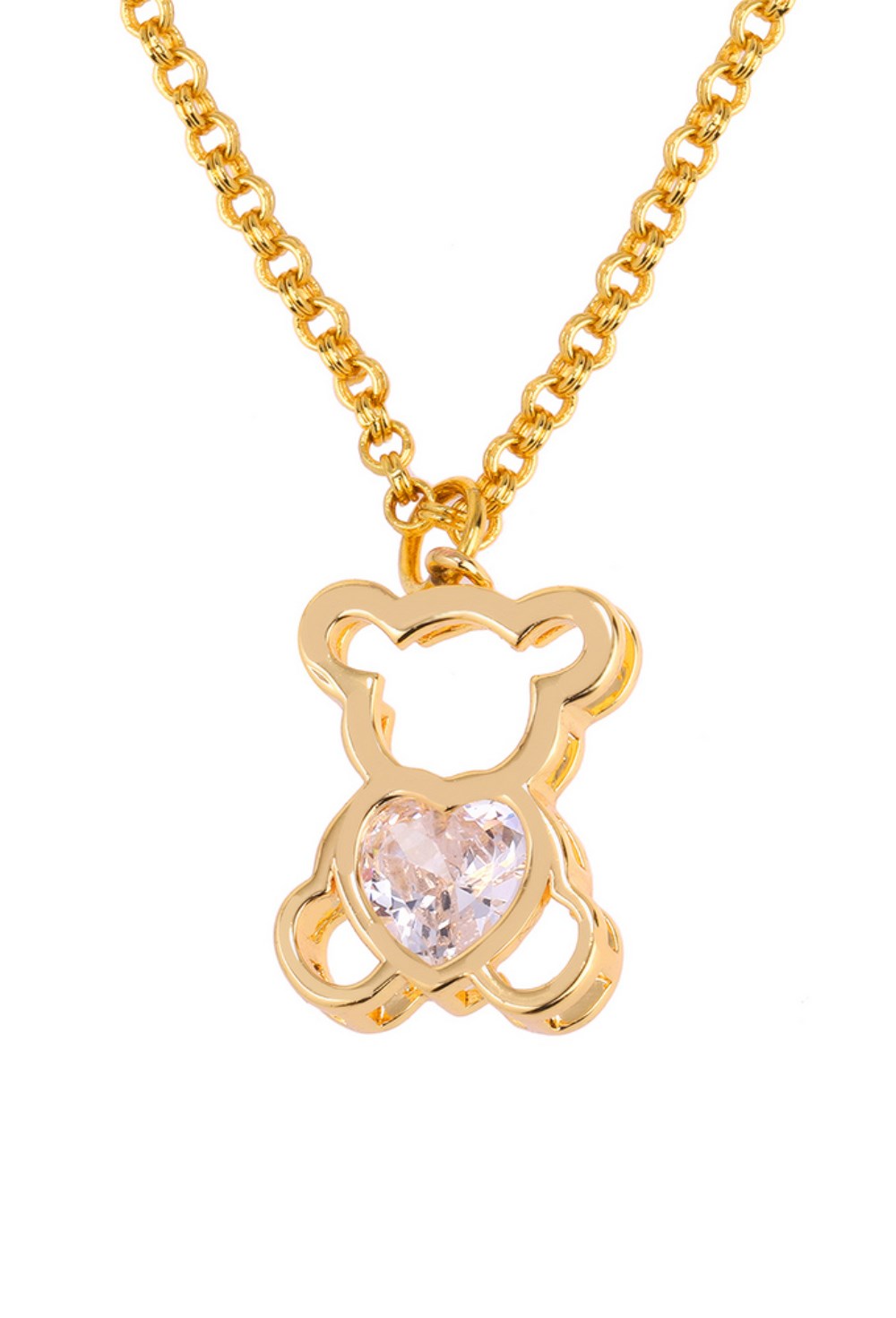 Teddy Cubic Zirconia Pedant Necklace - фото 122892