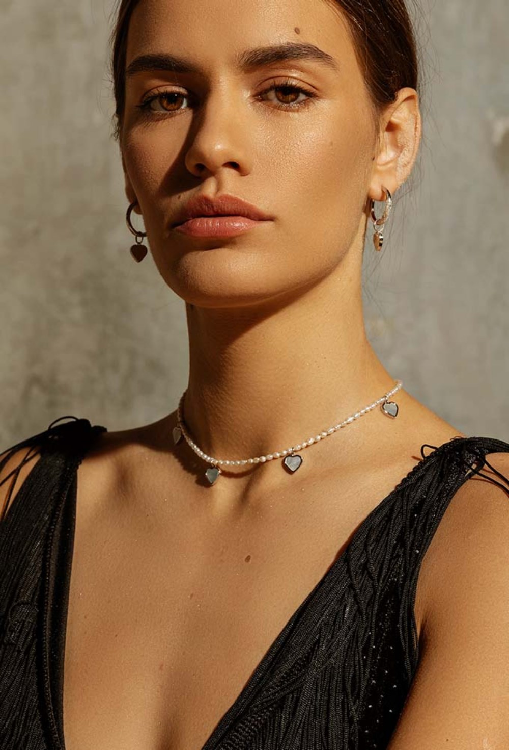 Teddy Cubic Zirconia Pedant Necklace Gold - фото 122896